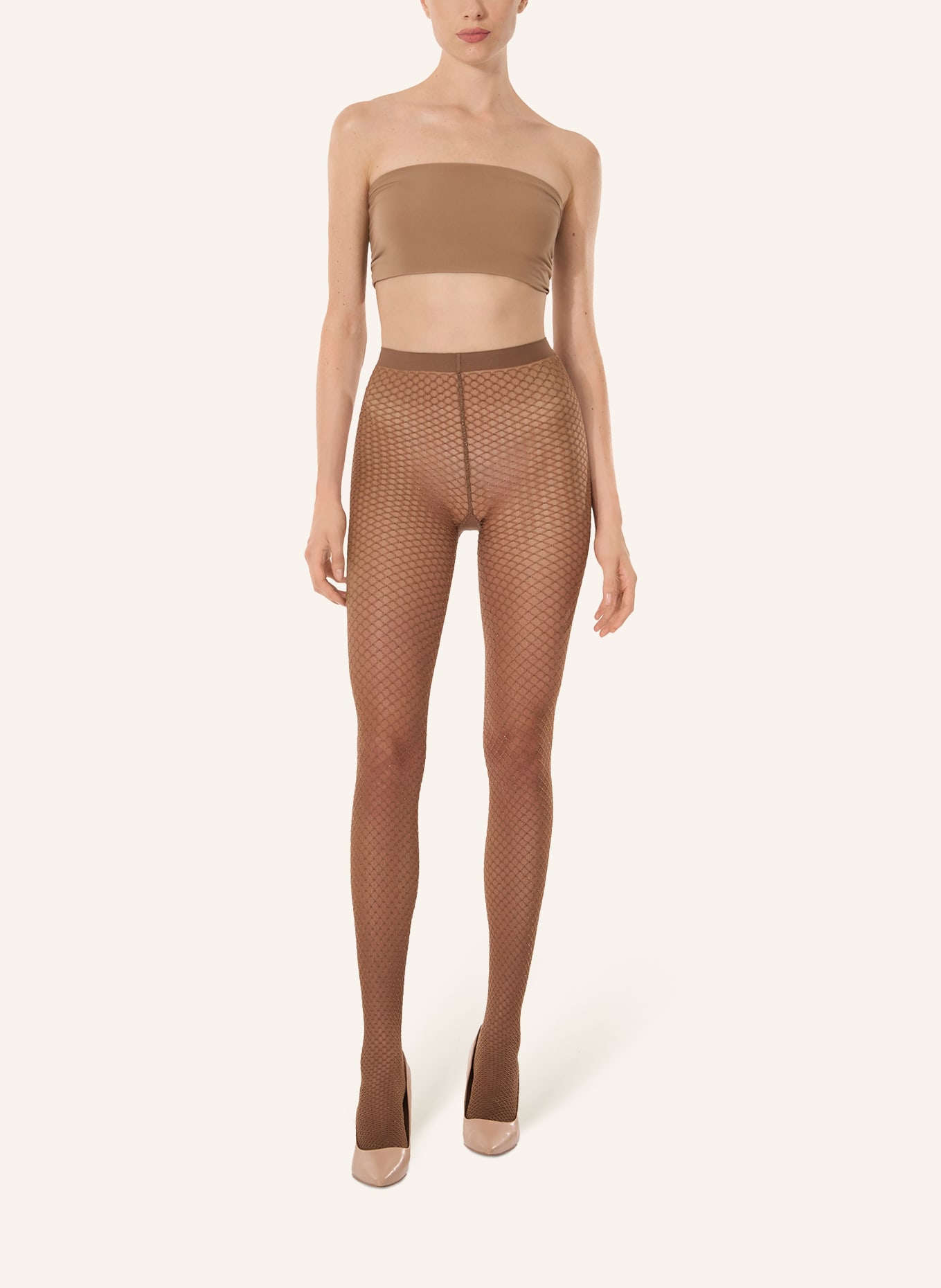 Wolford SHIMMER EFFECT fine tights with glitter yarn: 8275 saba/gold