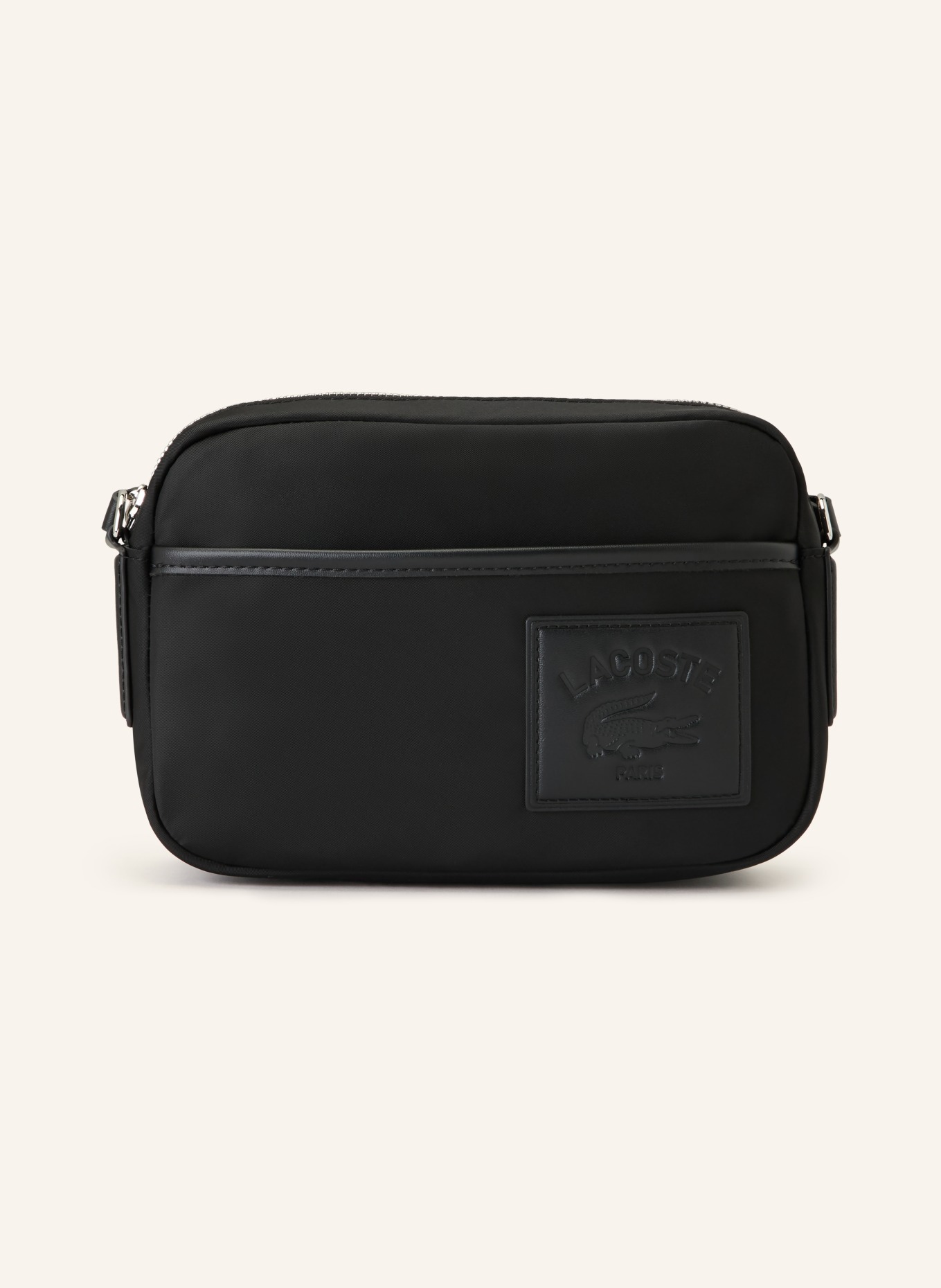 LACOSTE REPORTER BAG shoulder bag: BLACK / SILVER
