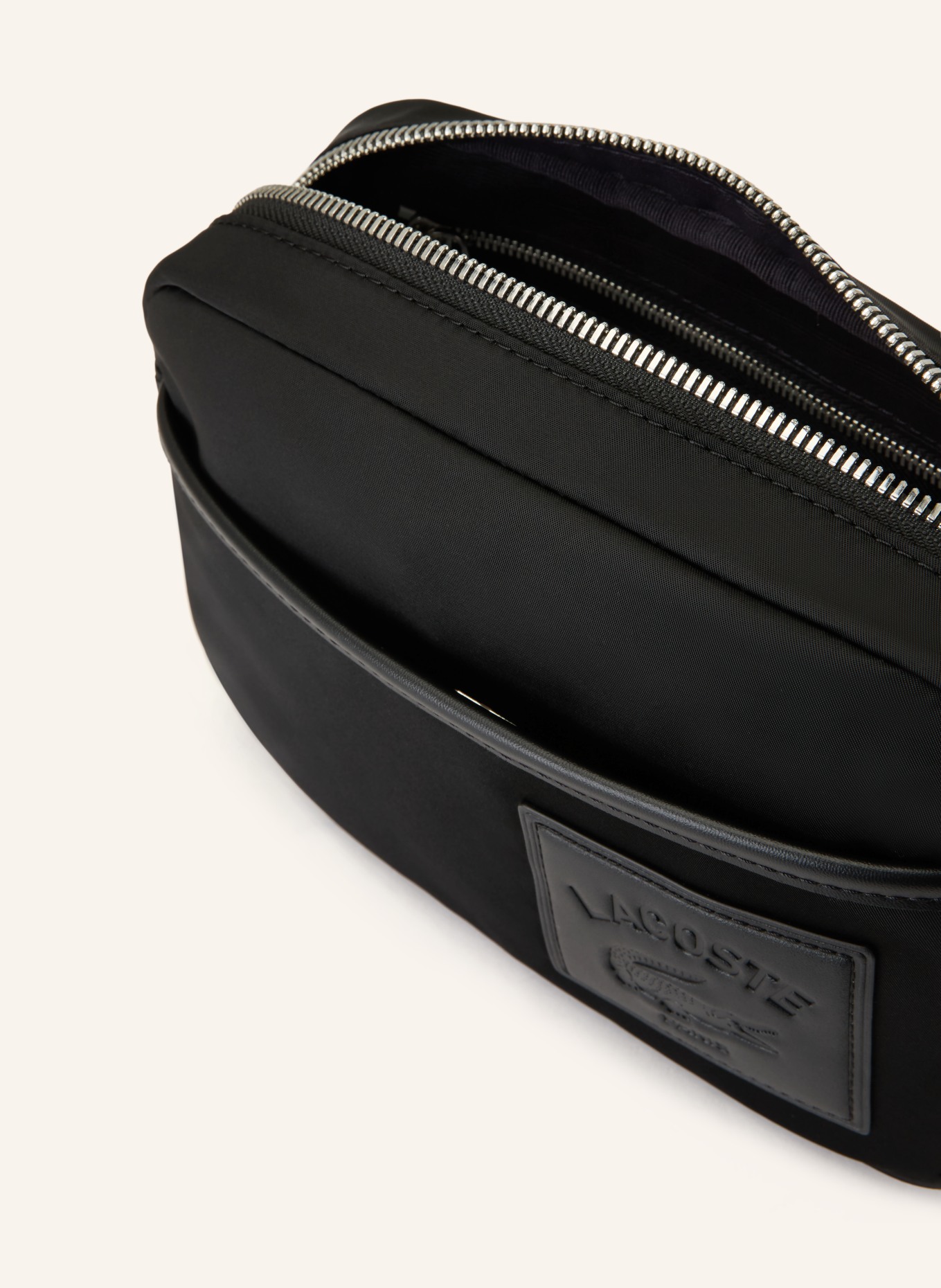 LACOSTE REPORTER BAG shoulder bag: BLACK / SILVER