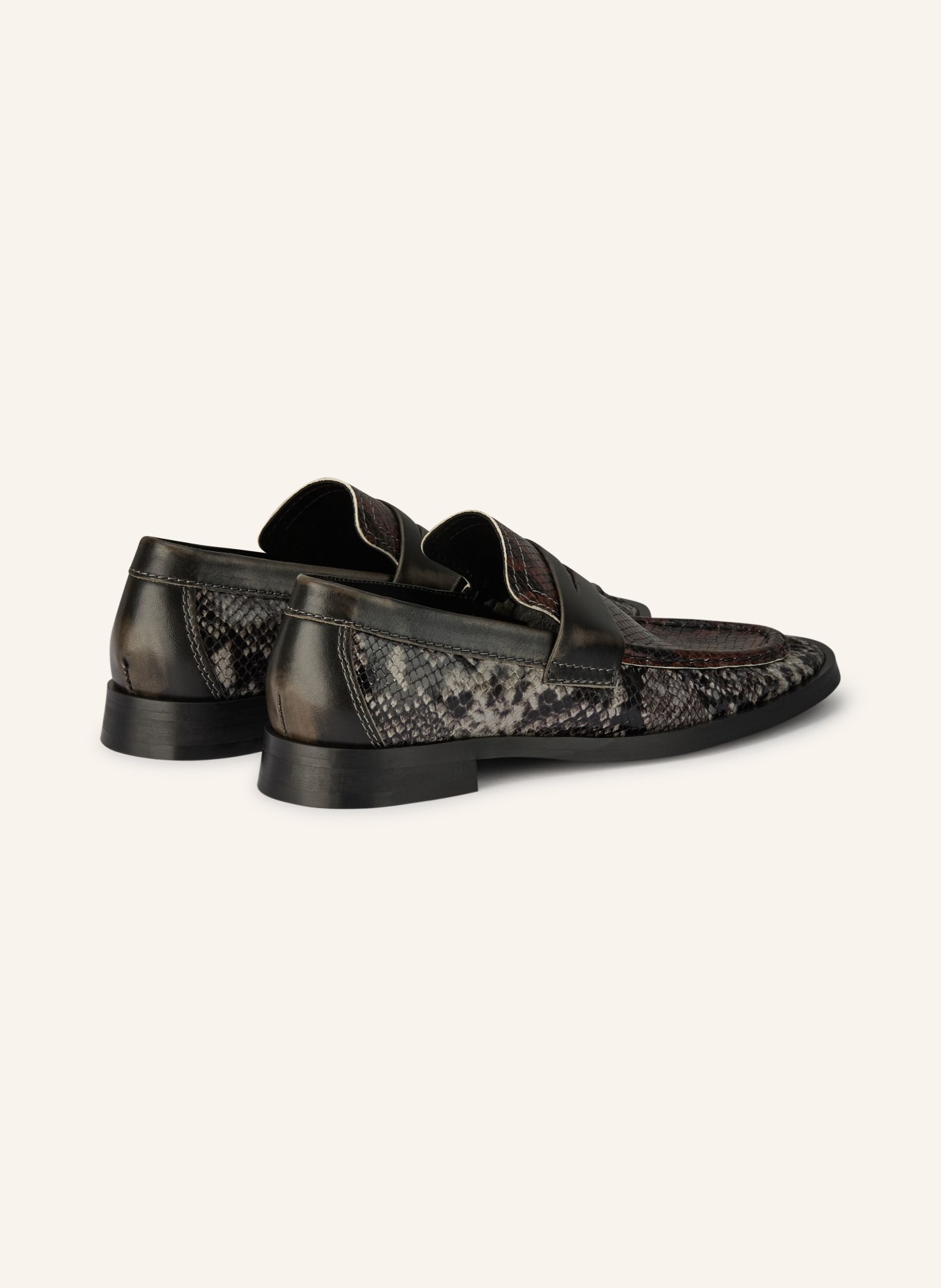 MIISTA penny loafer: DARK BROWN / GRAY / BLACK
