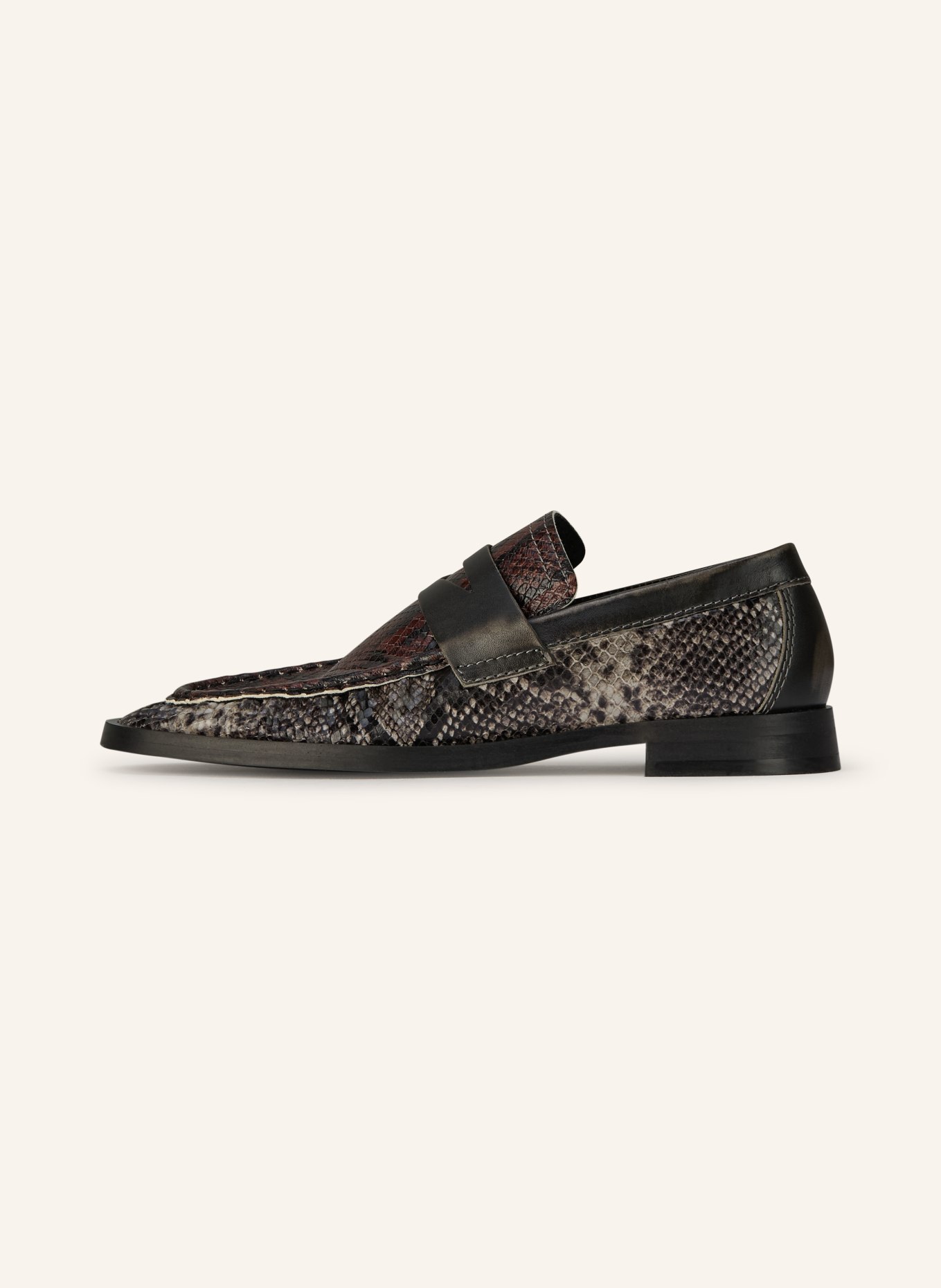 MIISTA penny loafer: DARK BROWN / GRAY / BLACK