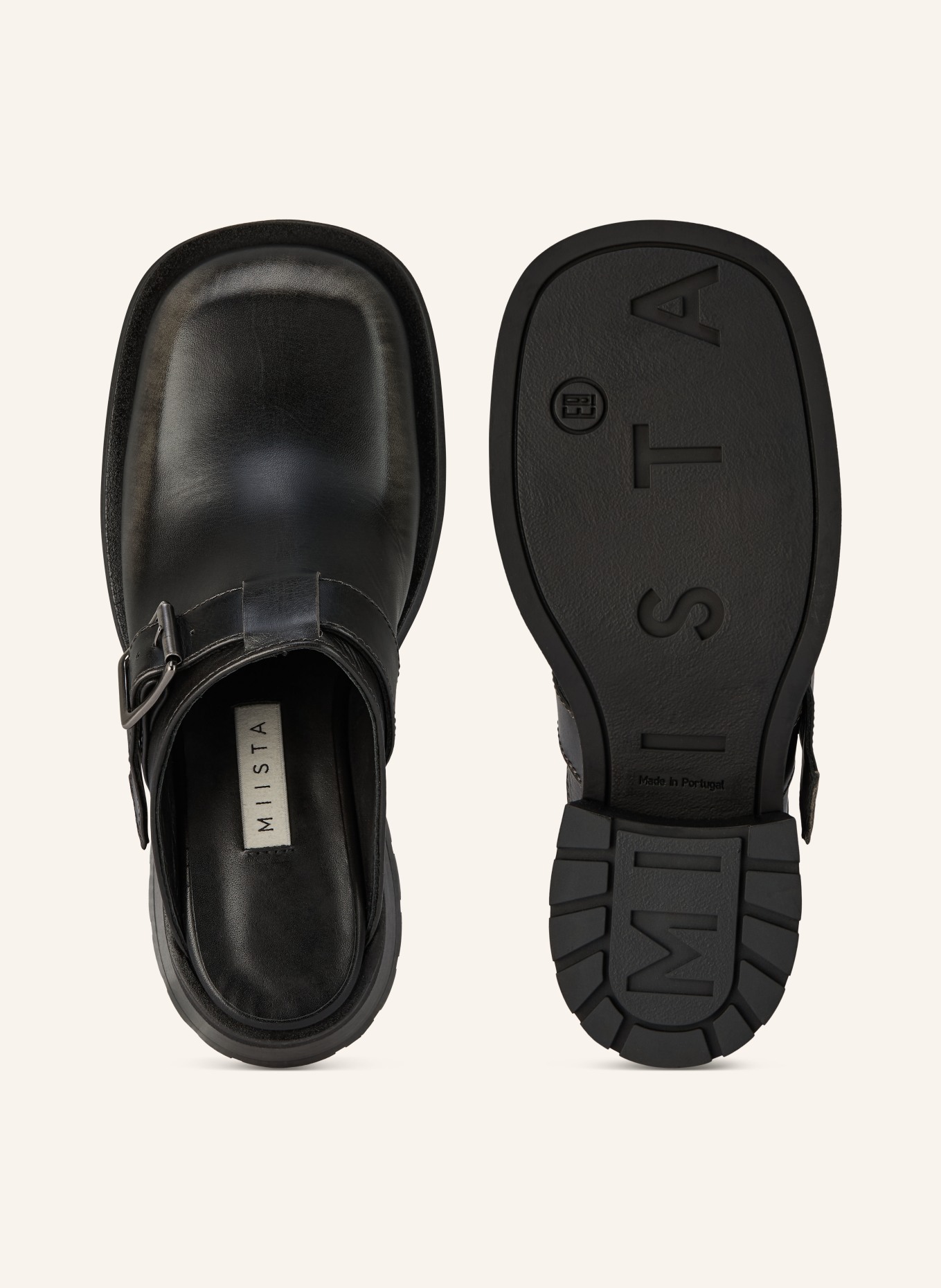 MIISTA Mules AROA: SCHWARZ