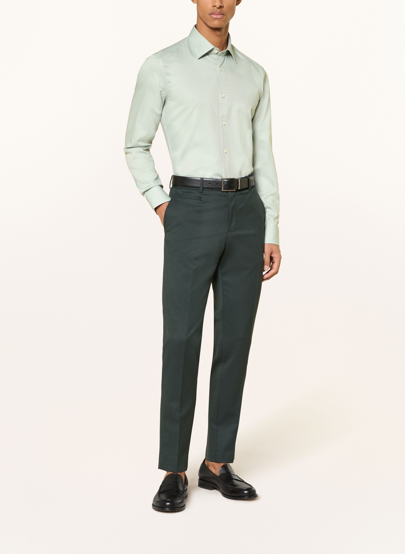 BOSS HANK Slim Fit Shirt: BLUE GRAY