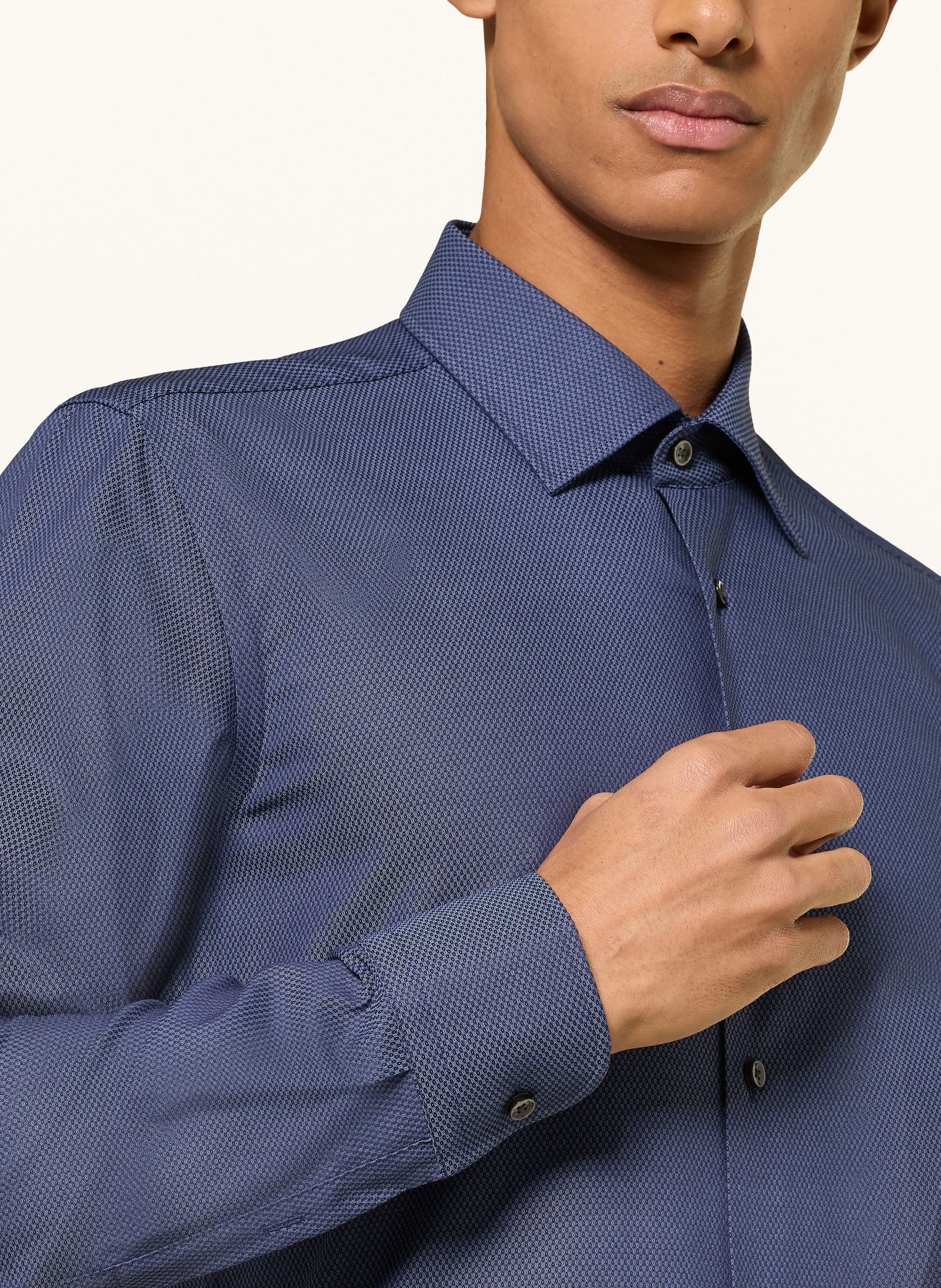 BOSS HANK Slim Fit Shirt: DARK BLUE