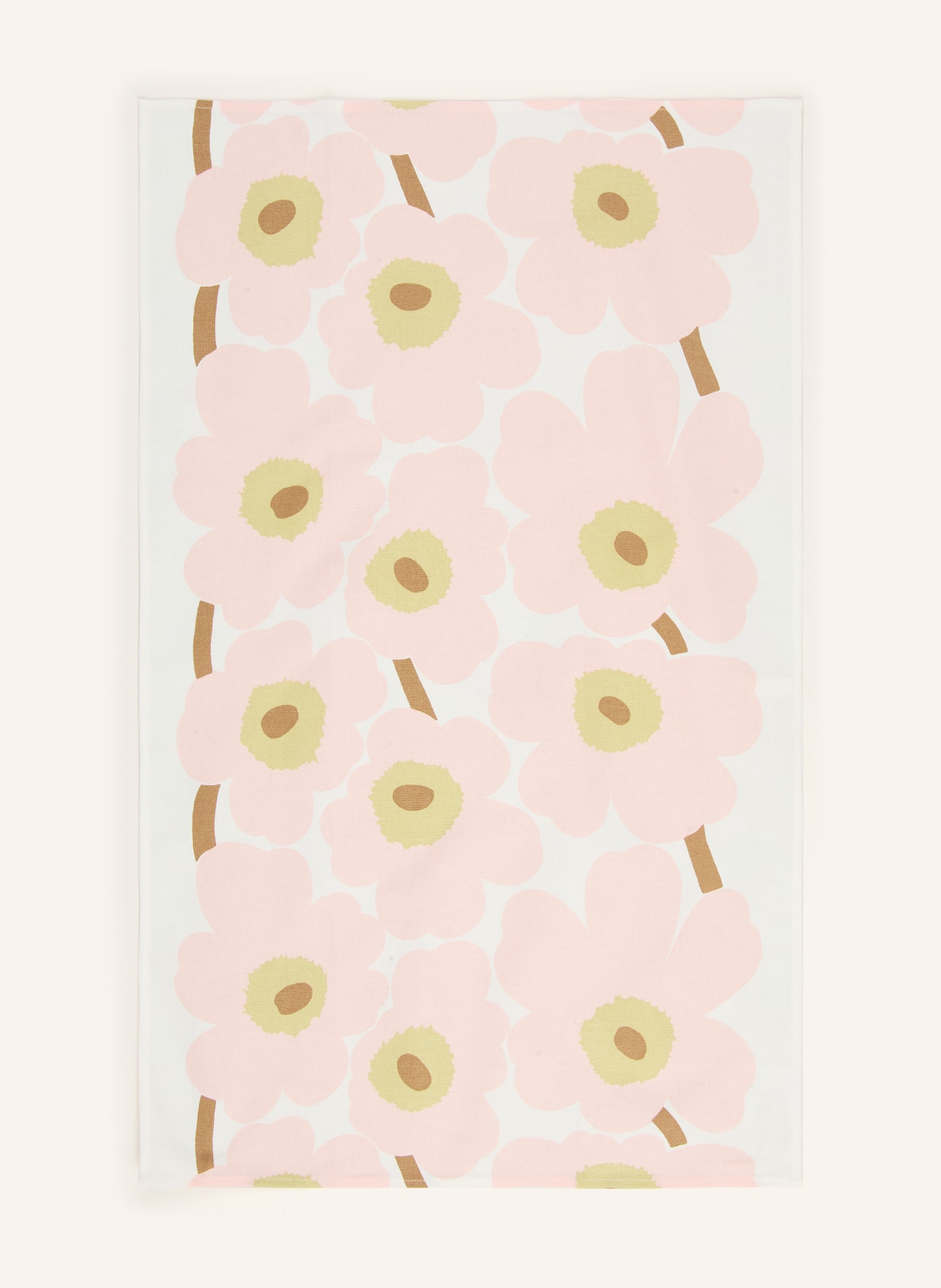 marimekko UNIKKO tea towel: PINK / LIGHT GREEN / WHITE
