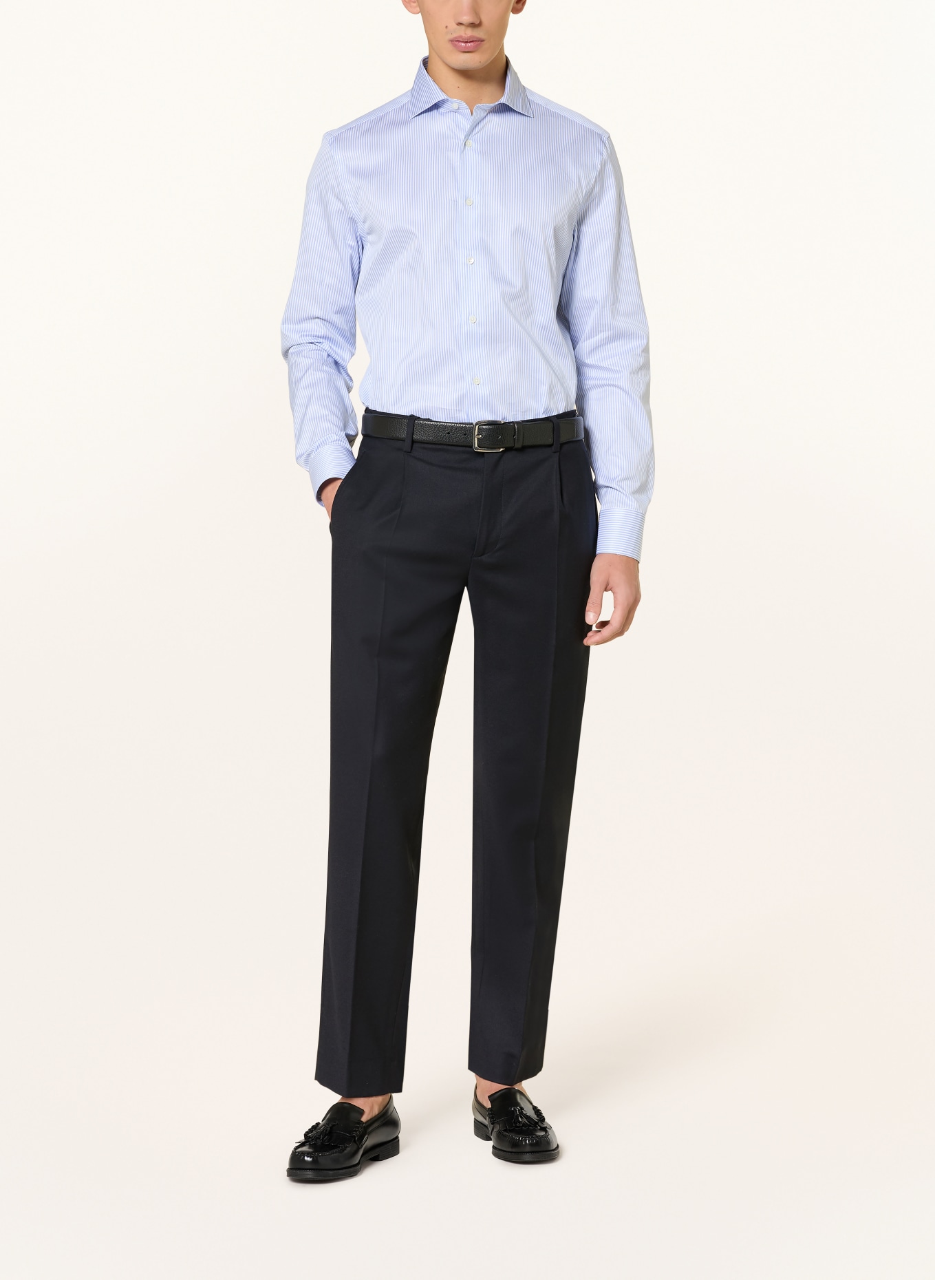 CANALI Hemd Slim Fit: HELLBLAU / WEISS