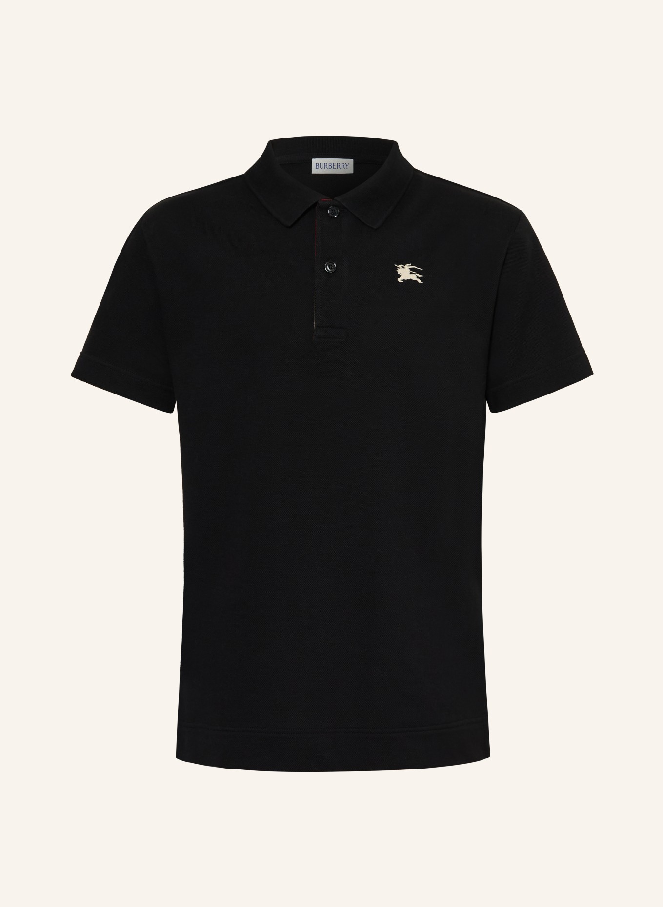 BURBERRY Piqué-Poloshirt: SCHWARZ
