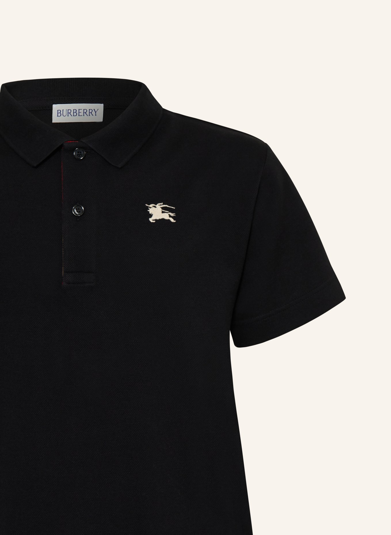 BURBERRY Piqué-Poloshirt: SCHWARZ