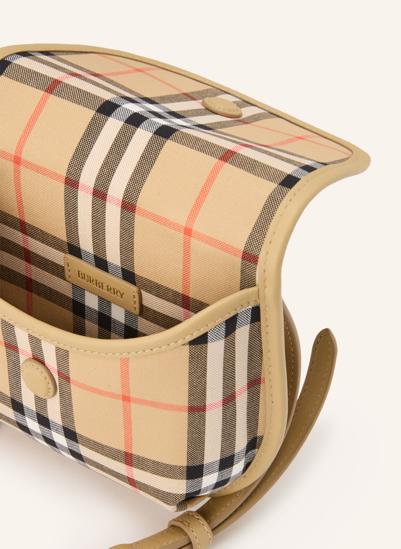 BURBERRY Taška přes rameno ALICE: VELBLOUDÍ / ČERVENÁ / ČERNÁ