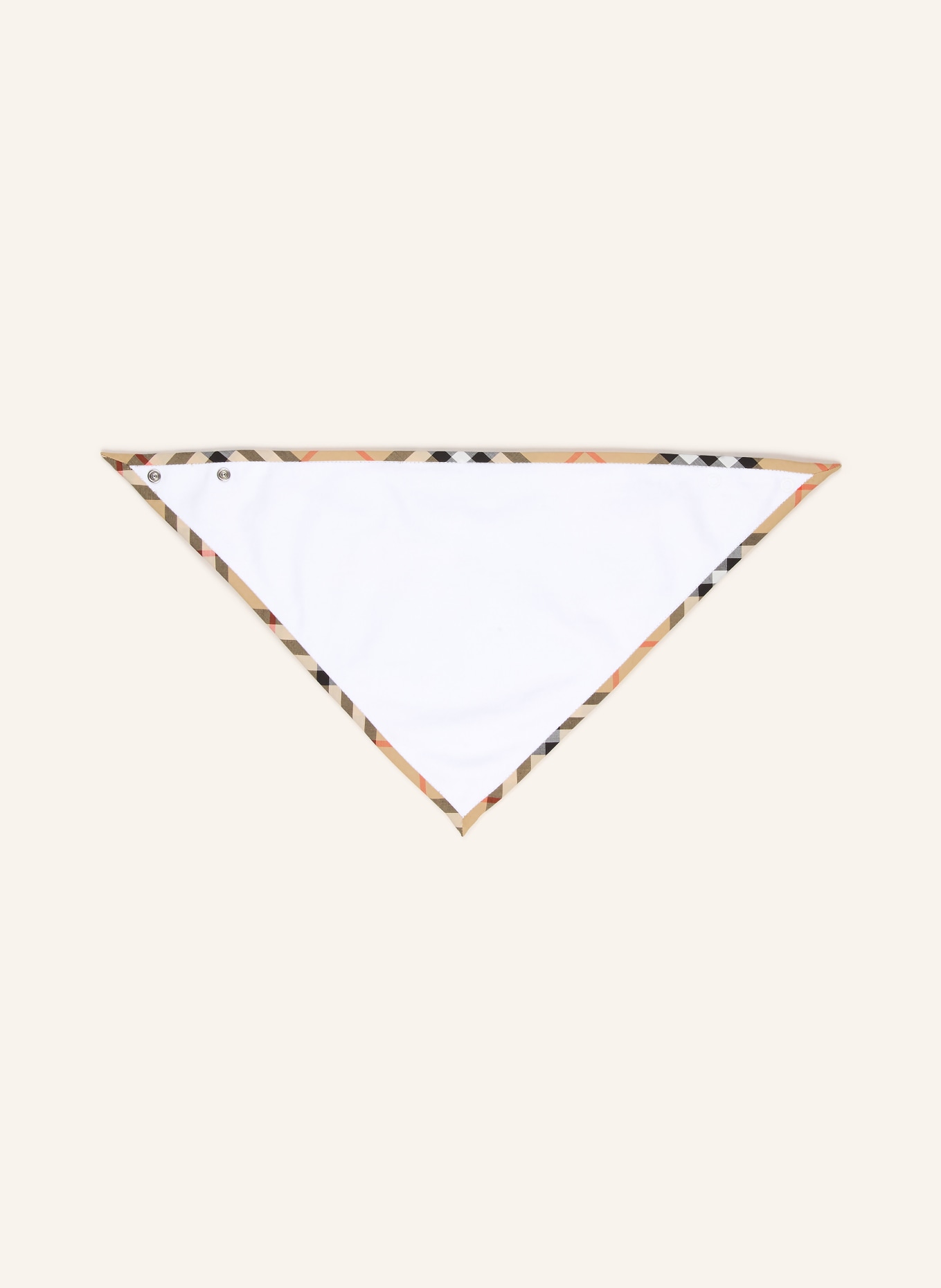 BURBERRY Set: Strampler, Mütze und Lätzchen: WEISS / BEIGE