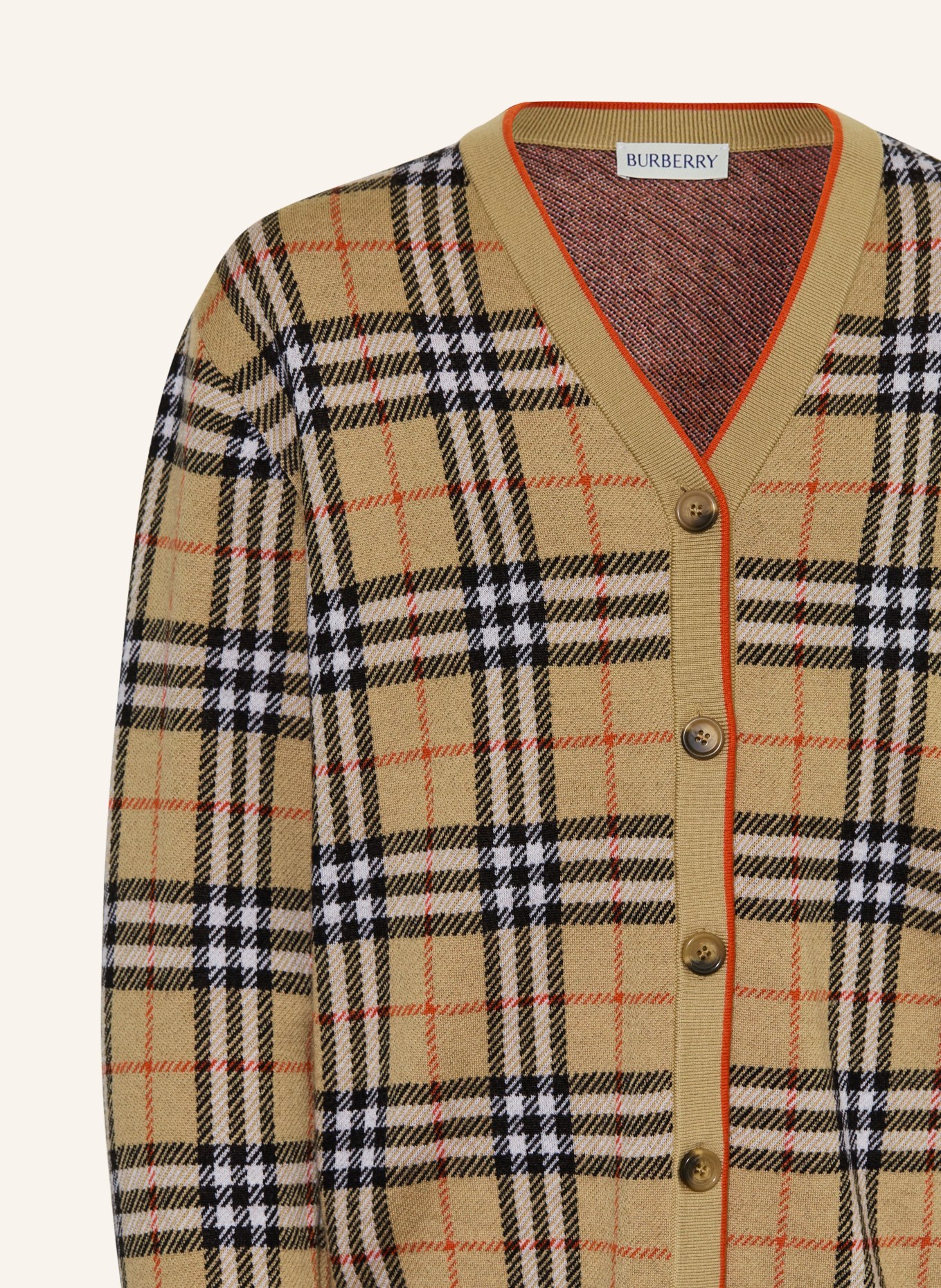 BURBERRY Strickjacke GRAHAM: CAMEL / ROT / SCHWARZ