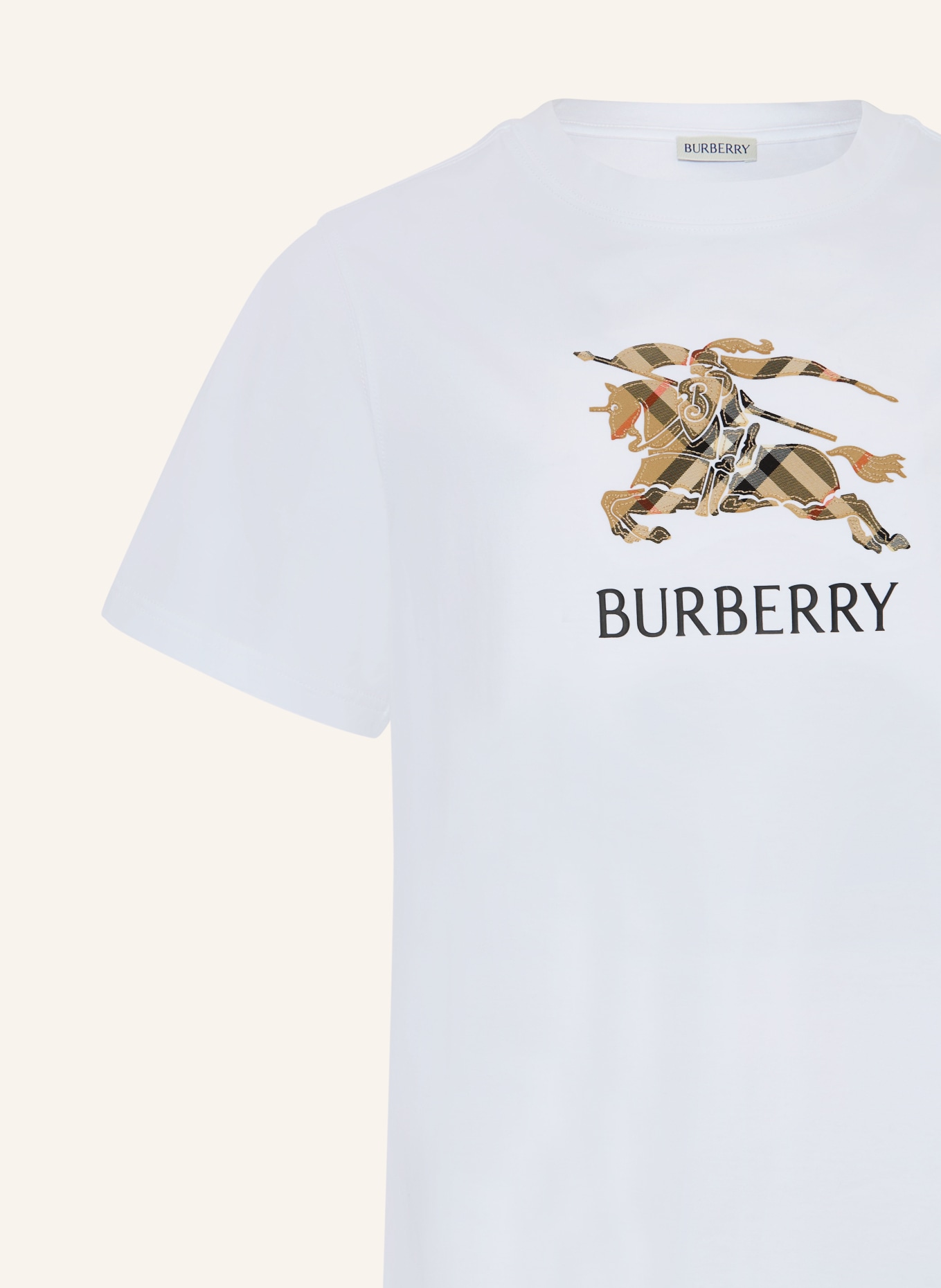 BURBERRY T-shirt: WHITE / BEIGE / BLACK