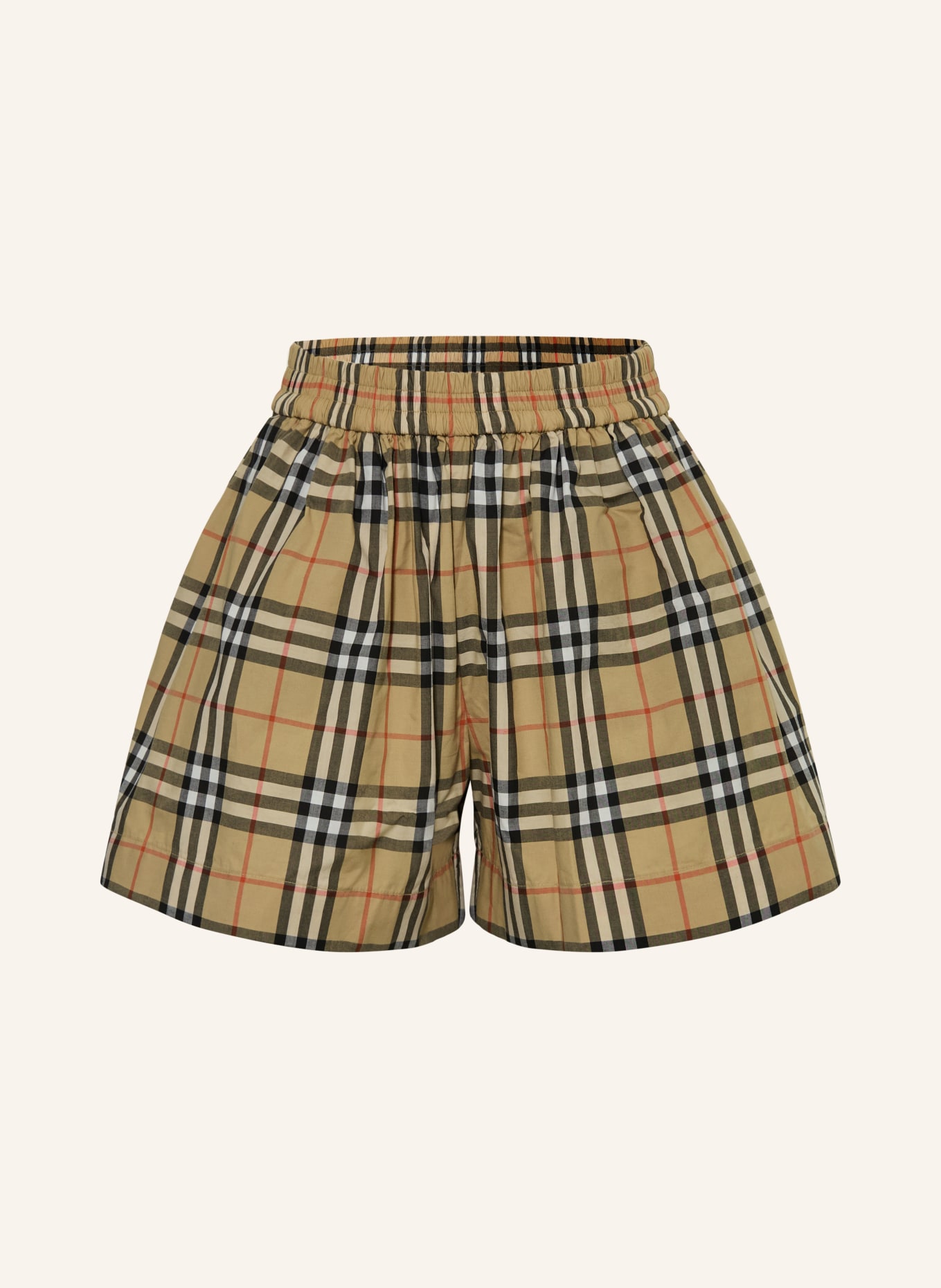 BURBERRY Šortky MARCY: VELBLOUDÍ / ČERVENÁ / ČERNÁ