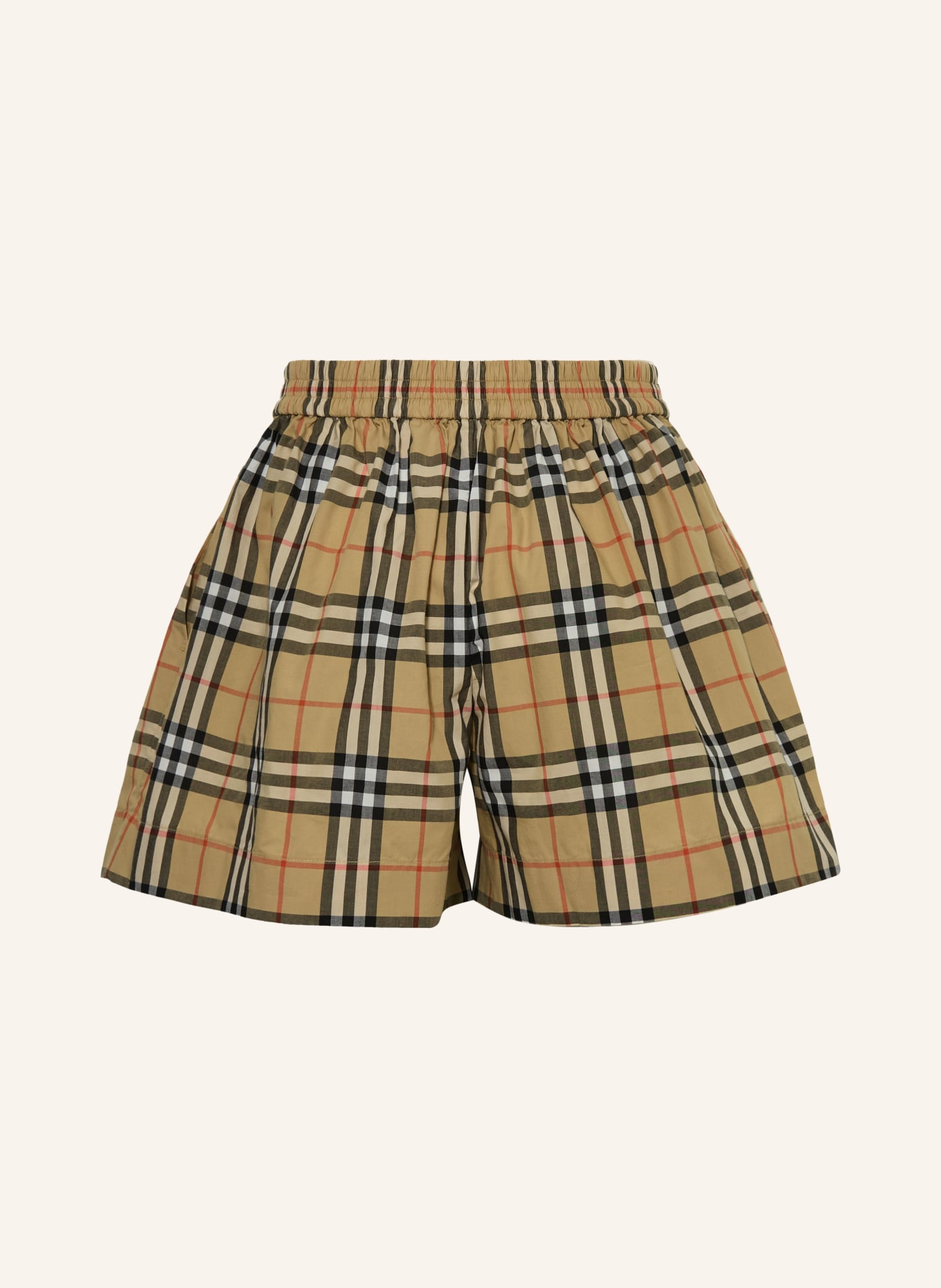 BURBERRY Šortky MARCY: VELBLOUDÍ / ČERVENÁ / ČERNÁ