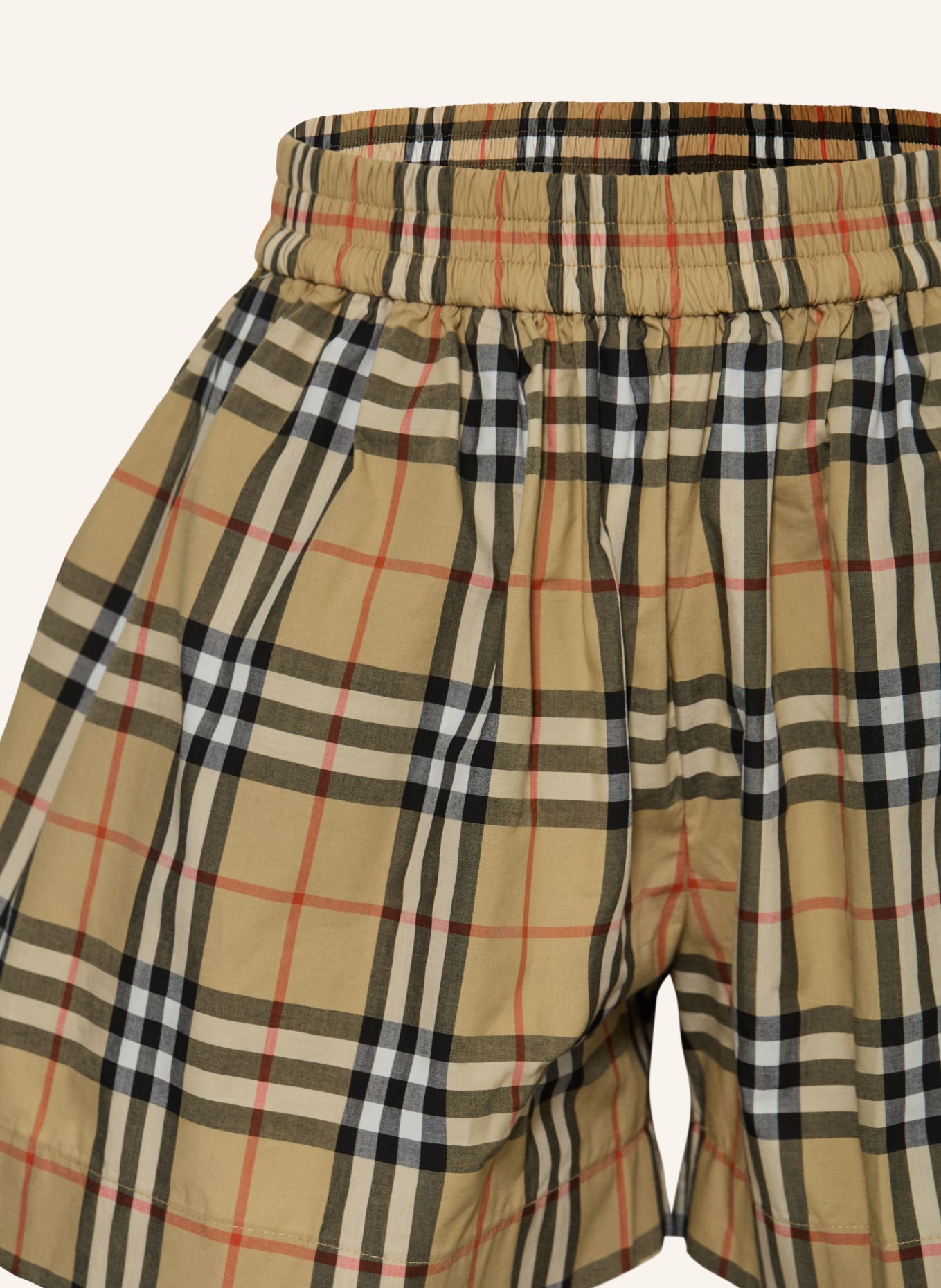 BURBERRY Šortky MARCY: VELBLOUDÍ / ČERVENÁ / ČERNÁ