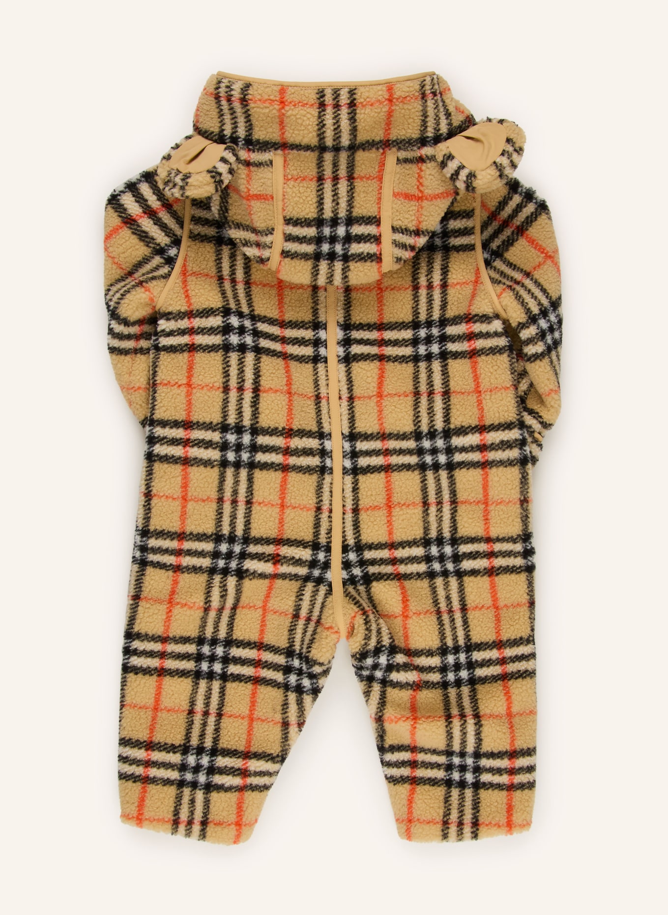 BURBERRY Teddyfell-Overall MADISON: BEIGE / ROT / SCHWARZ