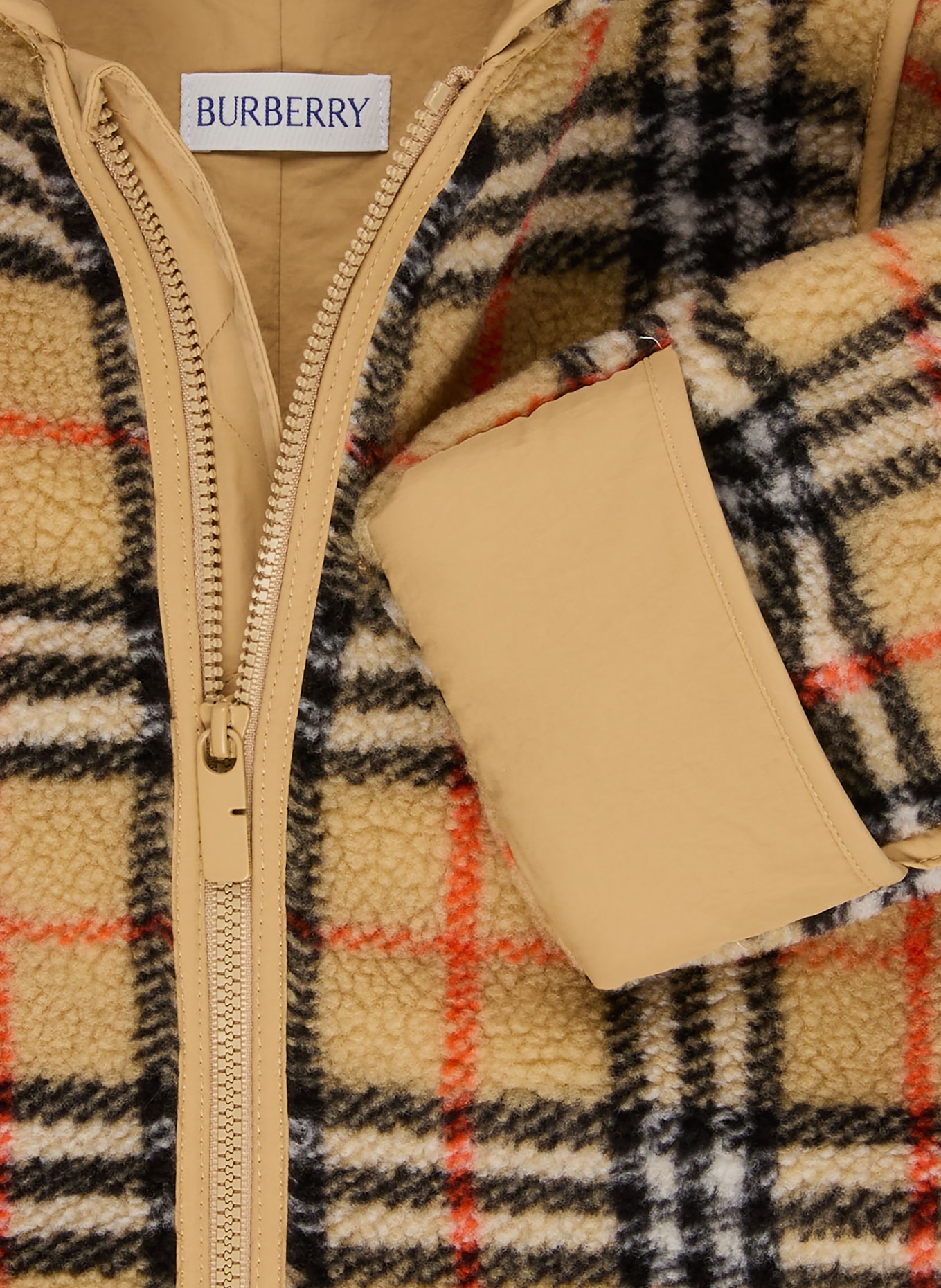 BURBERRY Teddyfell-Overall MADISON: BEIGE / ROT / SCHWARZ