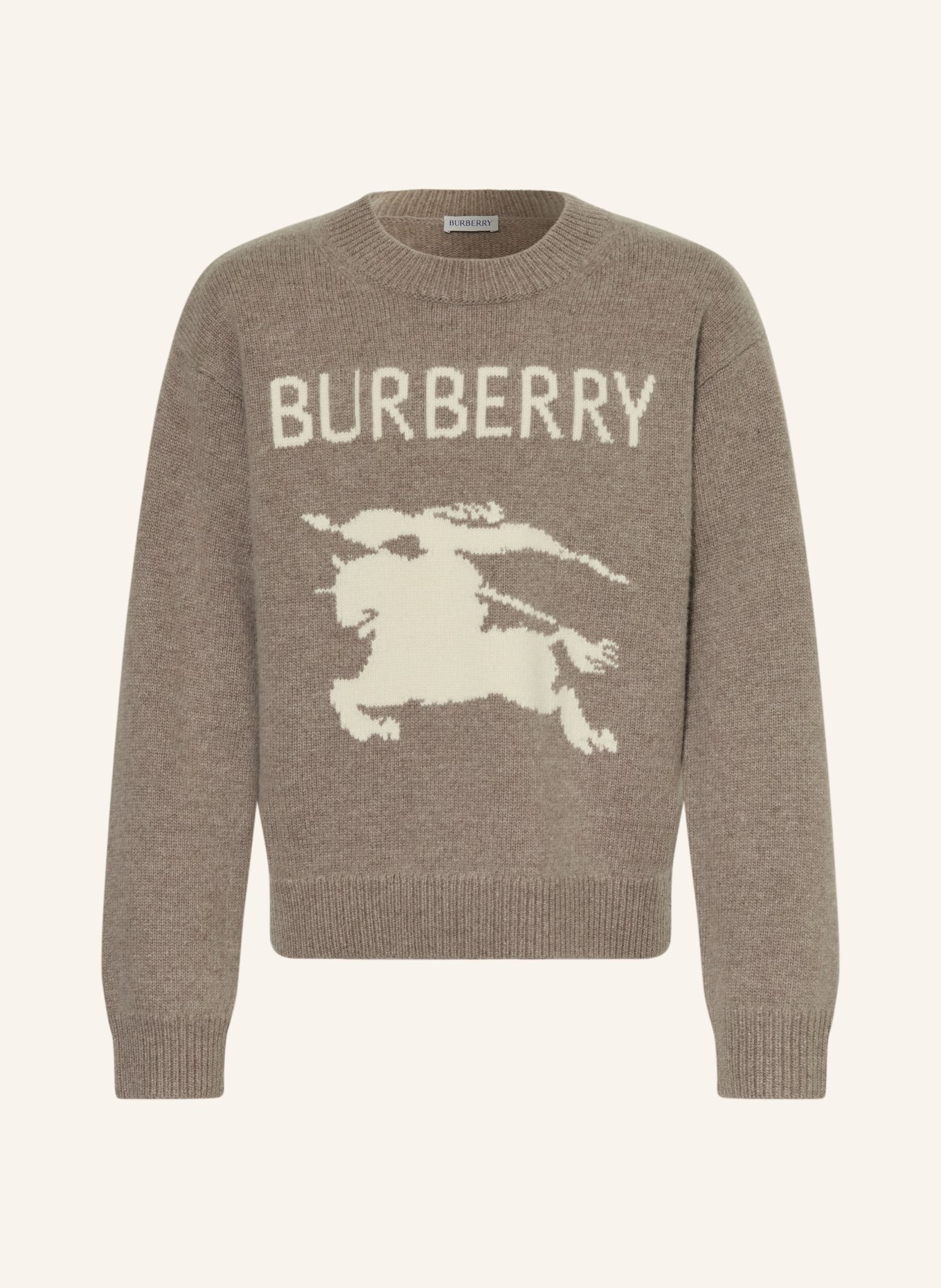 BURBERRY Pullover mit Cashmere: TAUPE / ECRU