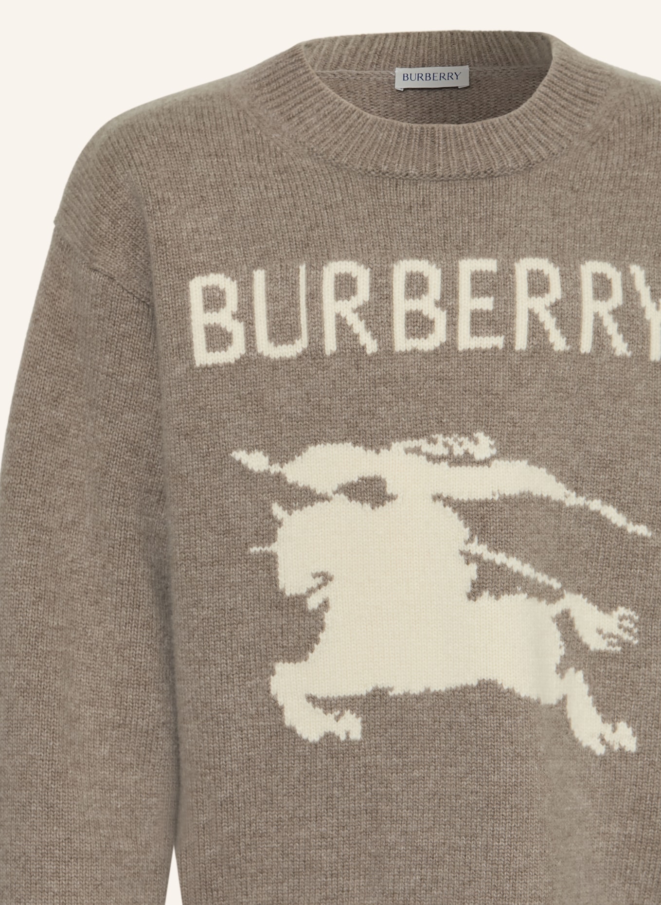 BURBERRY Pullover mit Cashmere: TAUPE / ECRU