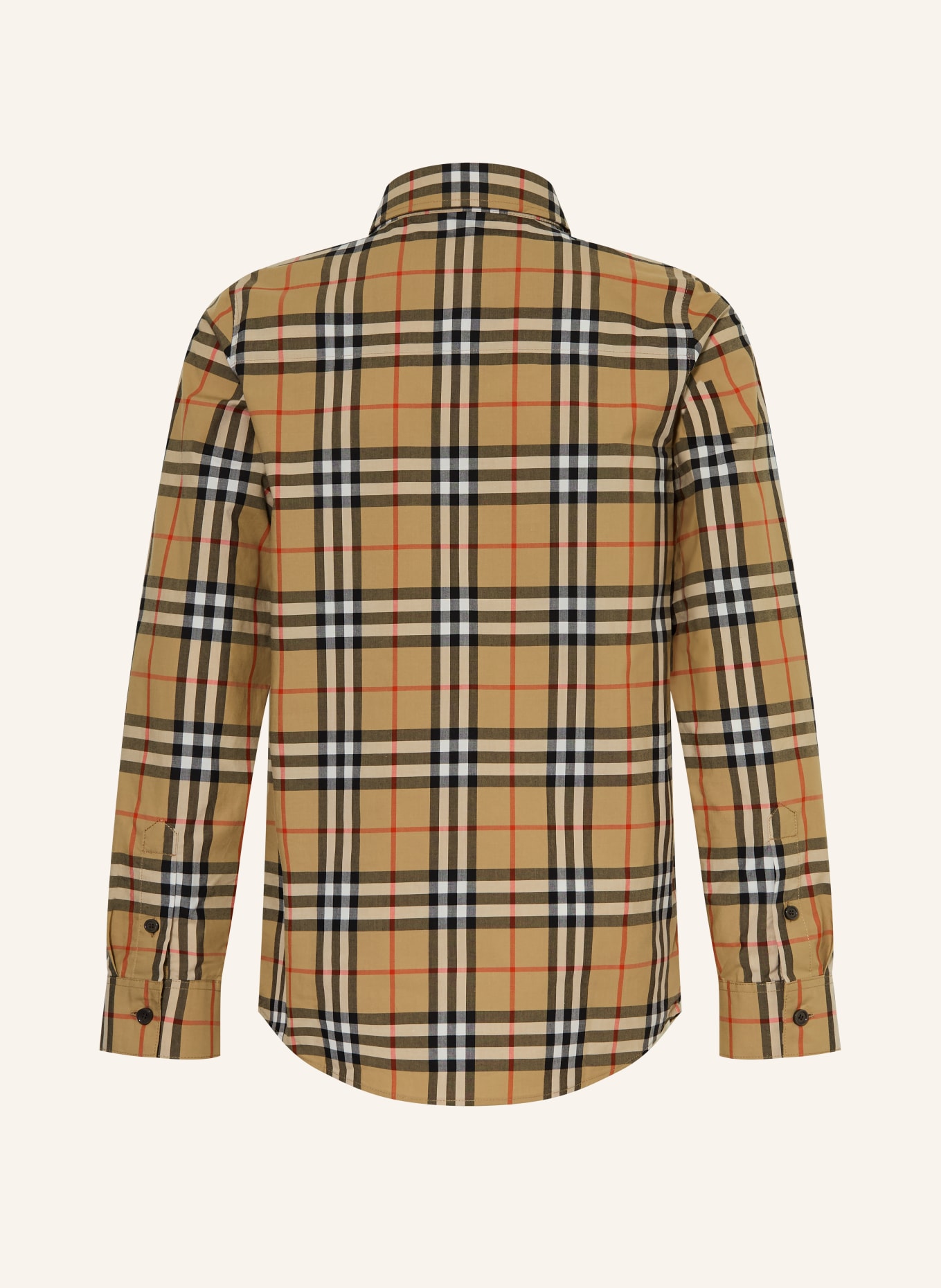 BURBERRY shirt: CAMEL / RED / BLACK