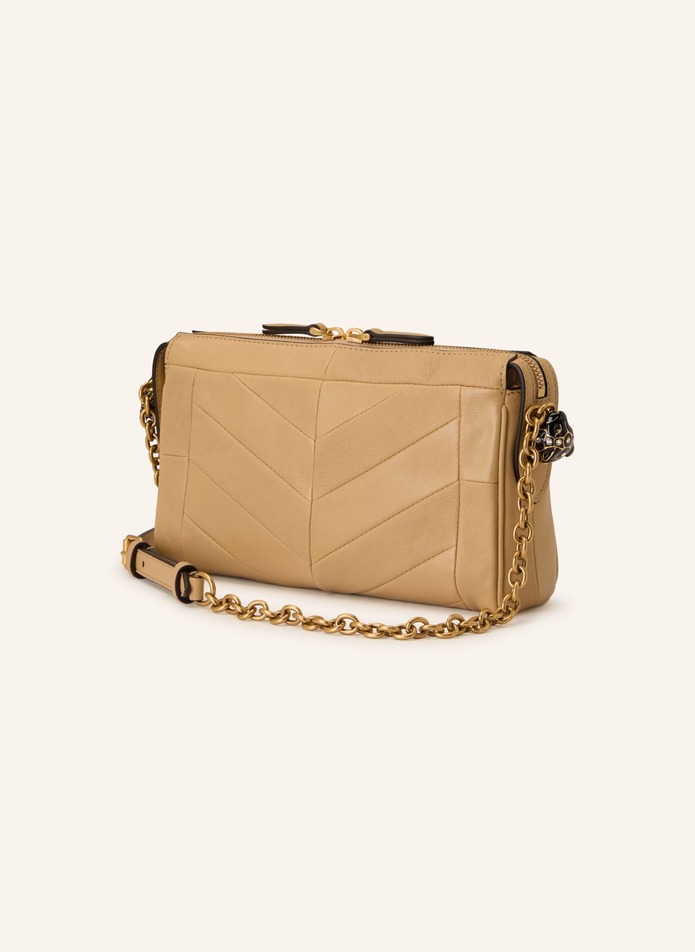 VALENTINO GARAVANI Umhängetasche VLOGO PANTHEA SMALL: BEIGE / GOLD