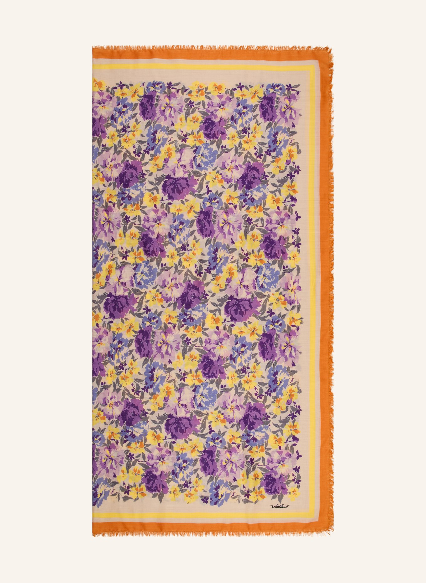 VALENTINO GARAVANI Tuch mit Cashmere: LILA / BEIGE / ORANGE