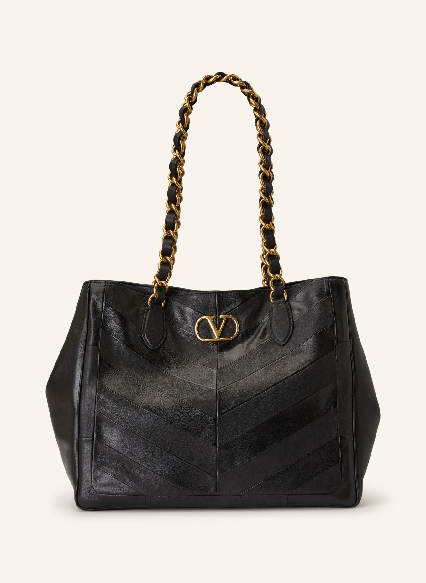 VALENTINO GARAVANI Torba na zakupy LASEINE: CZARNY / ZŁOTY
