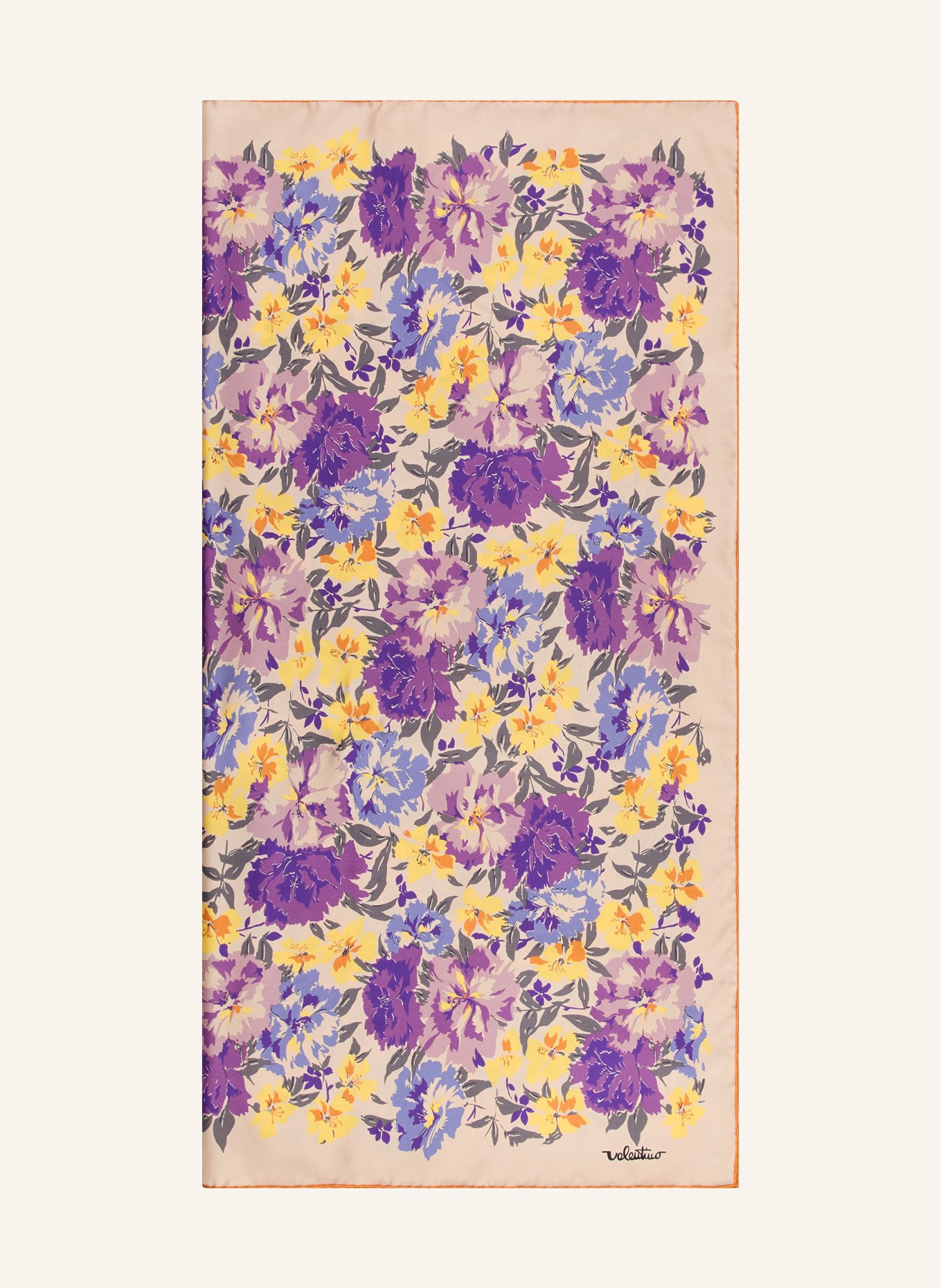 VALENTINO GARAVANI Seidentuch: LILA / BEIGE / GELB