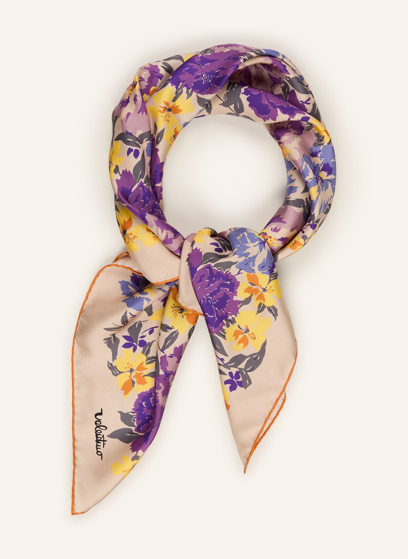 VALENTINO GARAVANI Seidentuch: LILA / BEIGE / GELB