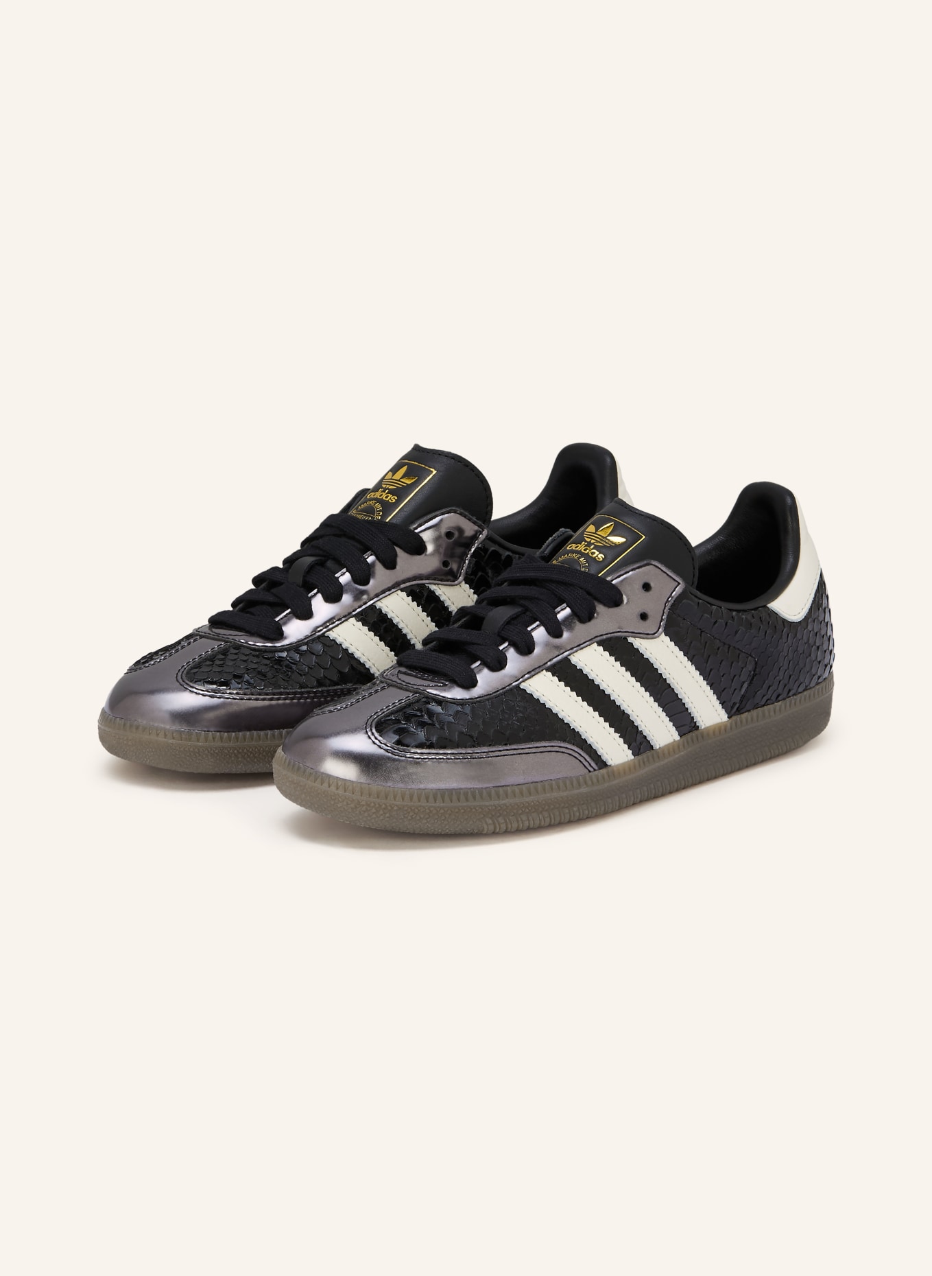 adidas Originals Sneaker SAMBA OG: SCHWARZ / PLATIN / WEISS