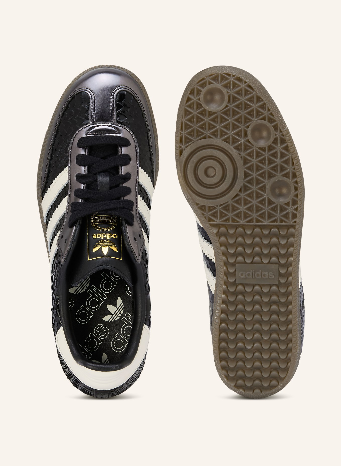 adidas Originals Sneaker SAMBA OG: SCHWARZ / PLATIN / WEISS