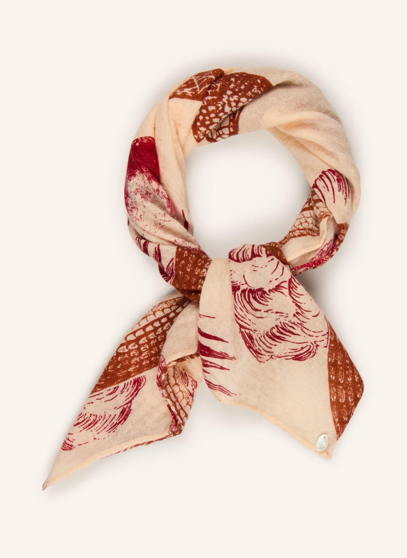 friendly hunting écharpe en cachemire: ORANGE CLAIR / ROUGE FONCÉ / ORANGE FONCÉ