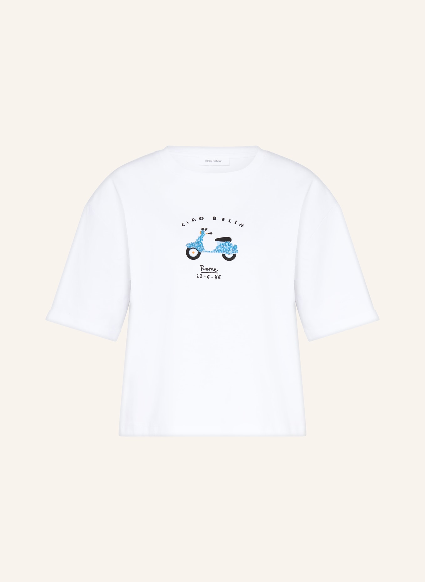darling harbour T-Shirt mit Schmuckperlen: WHITE