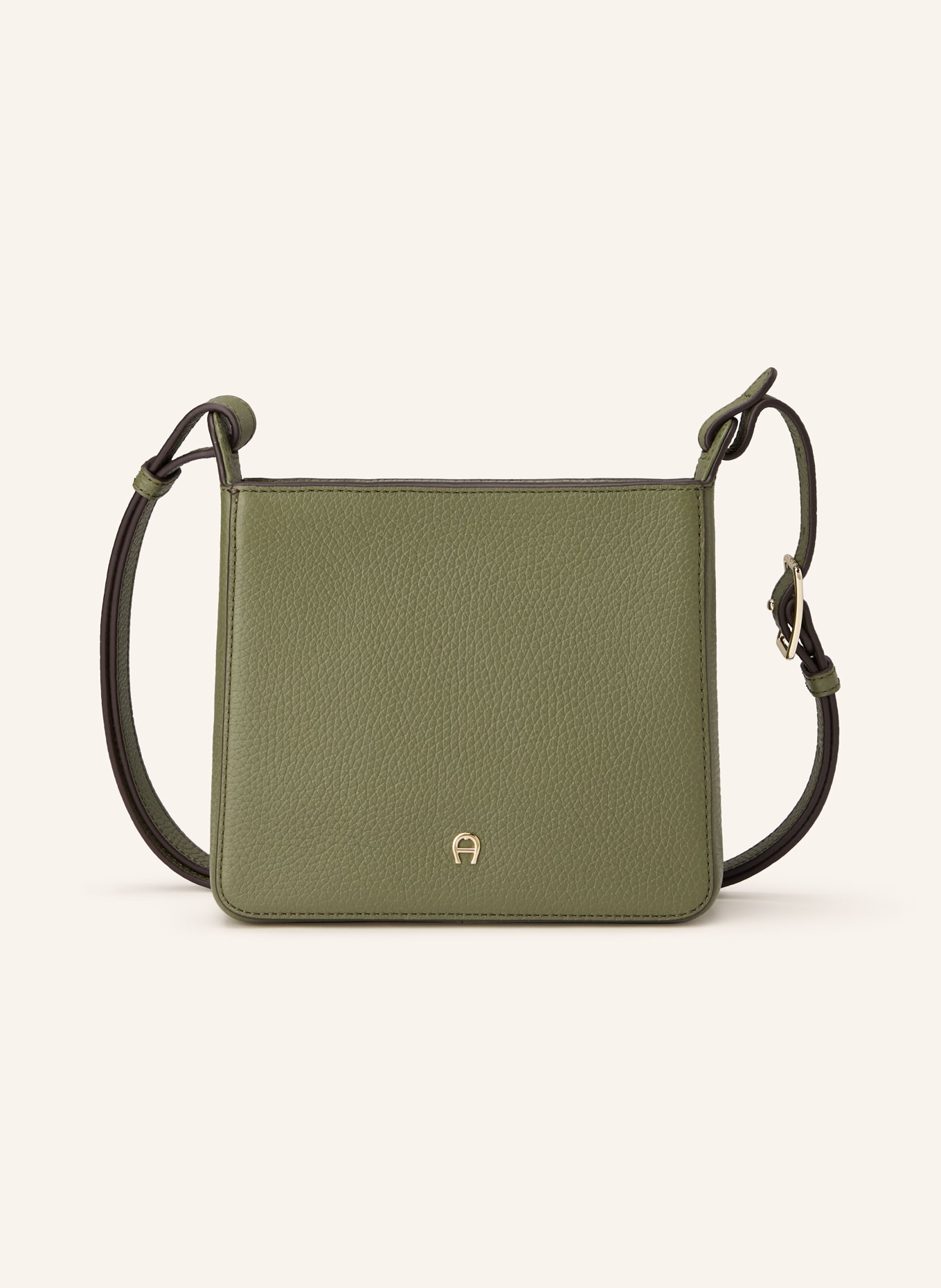 AIGNER Schultertasche PURA SMALL: GRÜN / DUNKELBRAUN