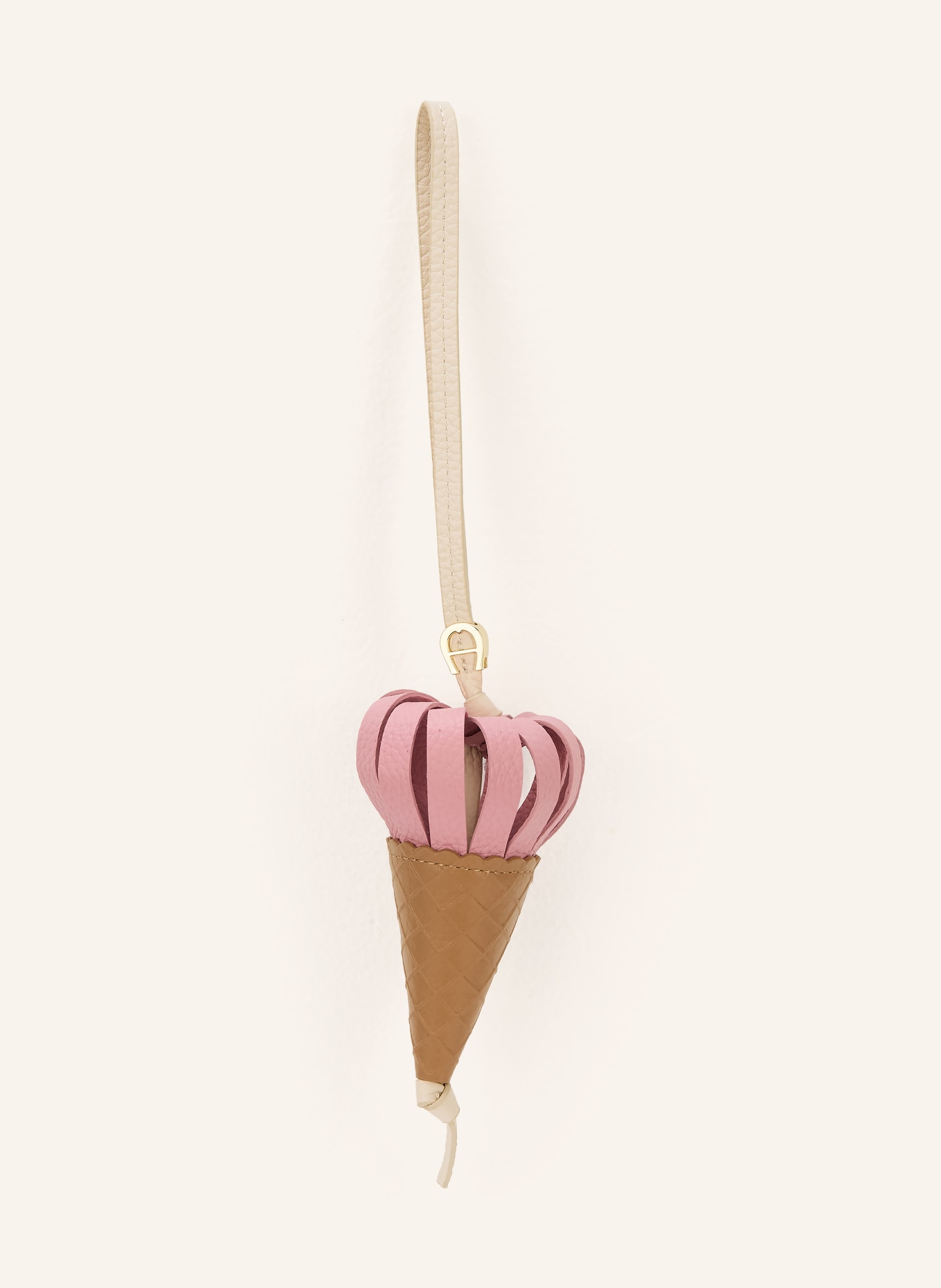 AIGNER ICE CREAM bag charm: LIGHT BROWN / PINK