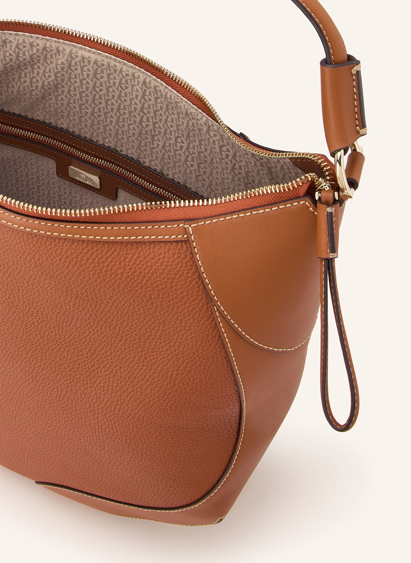 AIGNER Beuteltasche AMBRA L: BRAUN / GOLD