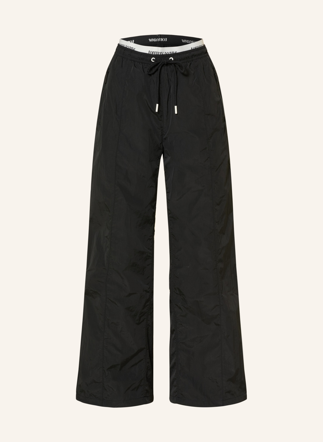 TOMMY JEANS Track Pants: SCHWARZ / WEISS