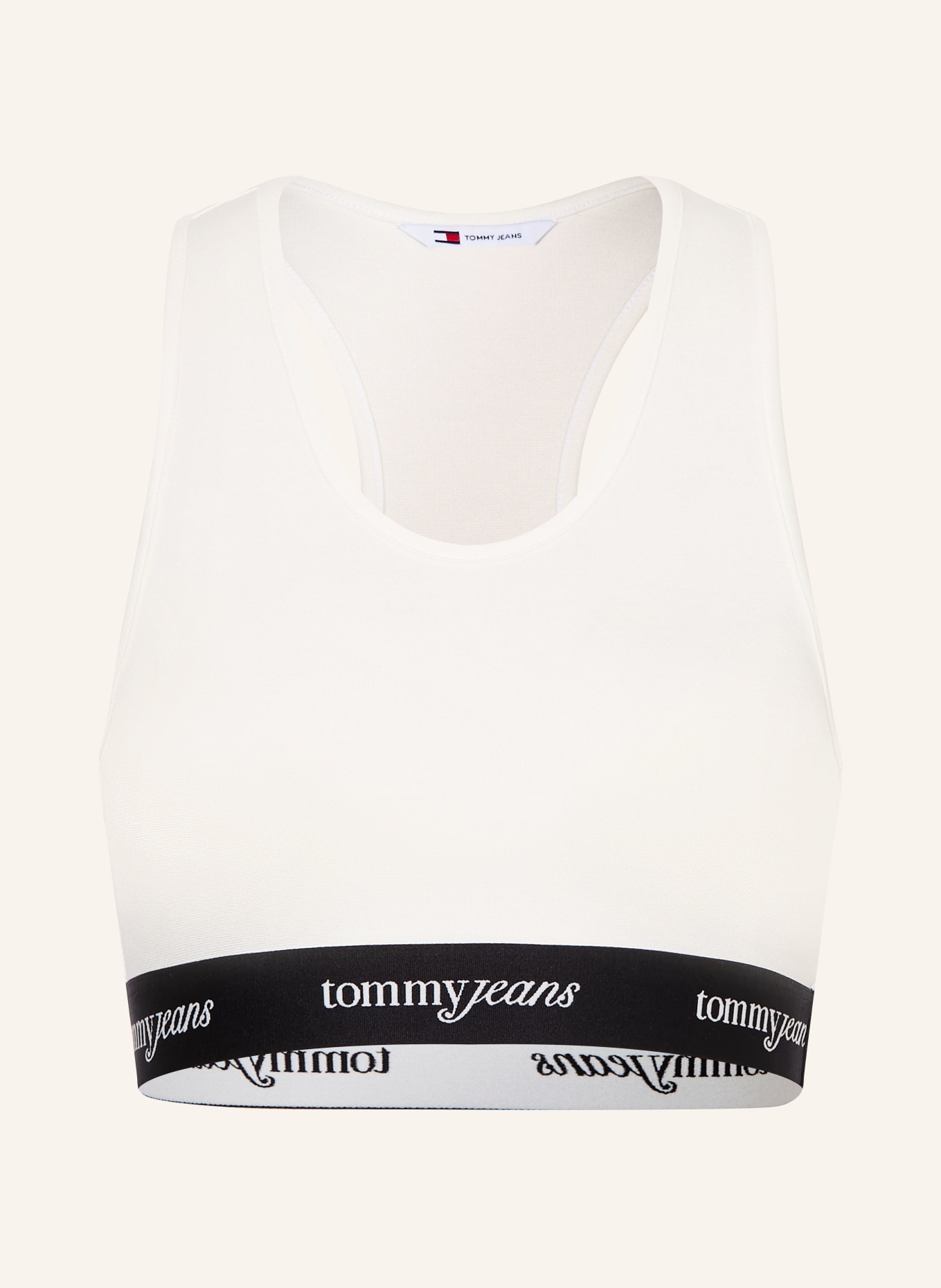 TOMMY JEANS Sport-BH: WEISS / SCHWARZ