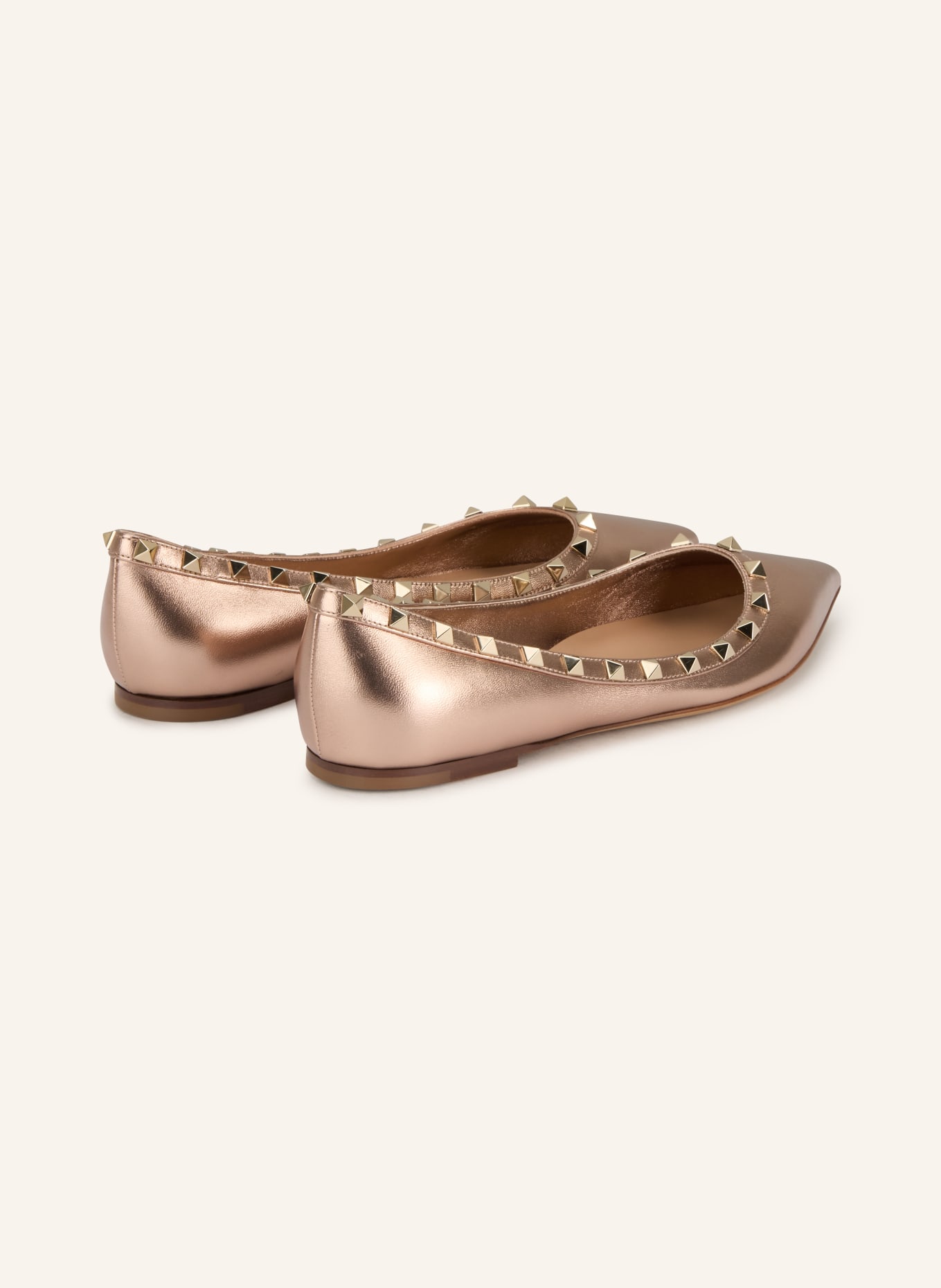 VALENTINO GARAVANI ROCKSTUD ballet flats with studs: ROSE GOLD