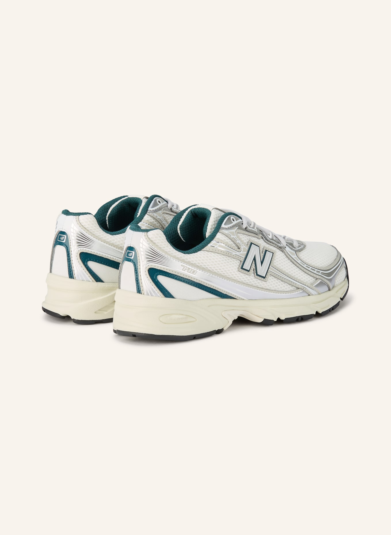 new balance Sneaker 740: WHITE / SILVER / DARK GREEN