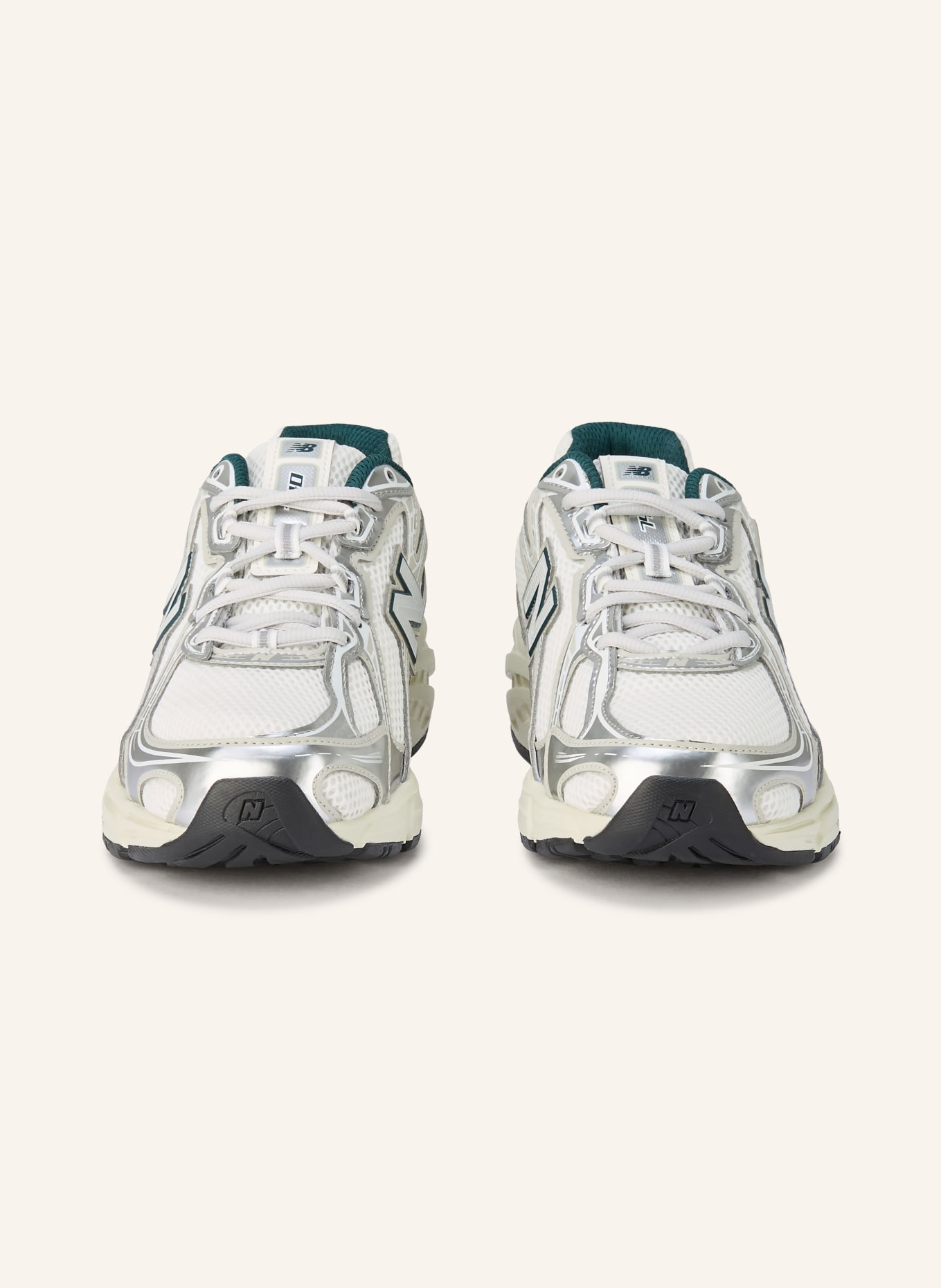 new balance Sneaker 740: WHITE / SILVER / DARK GREEN