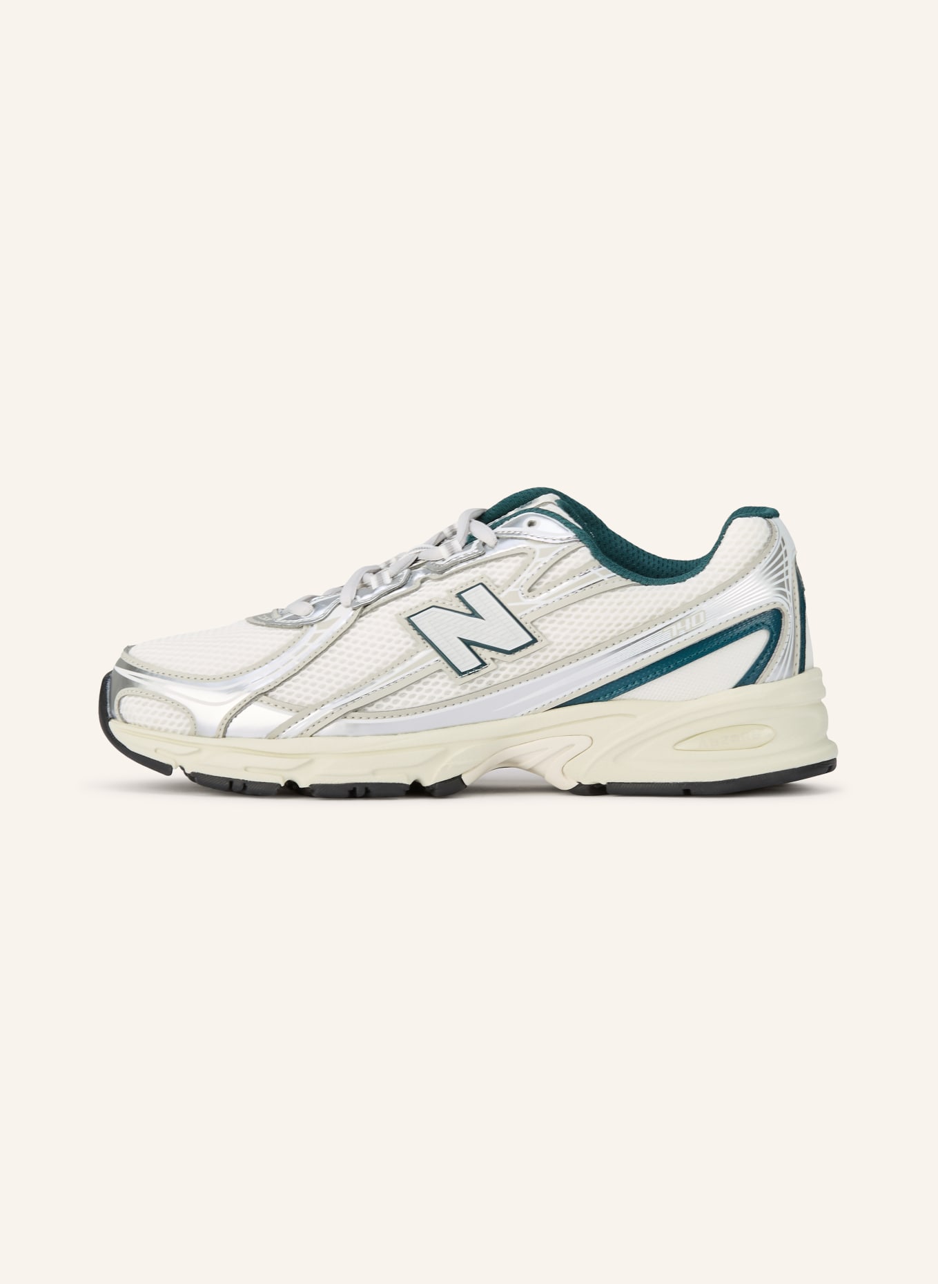 new balance Sneaker 740: WHITE / SILVER / DARK GREEN