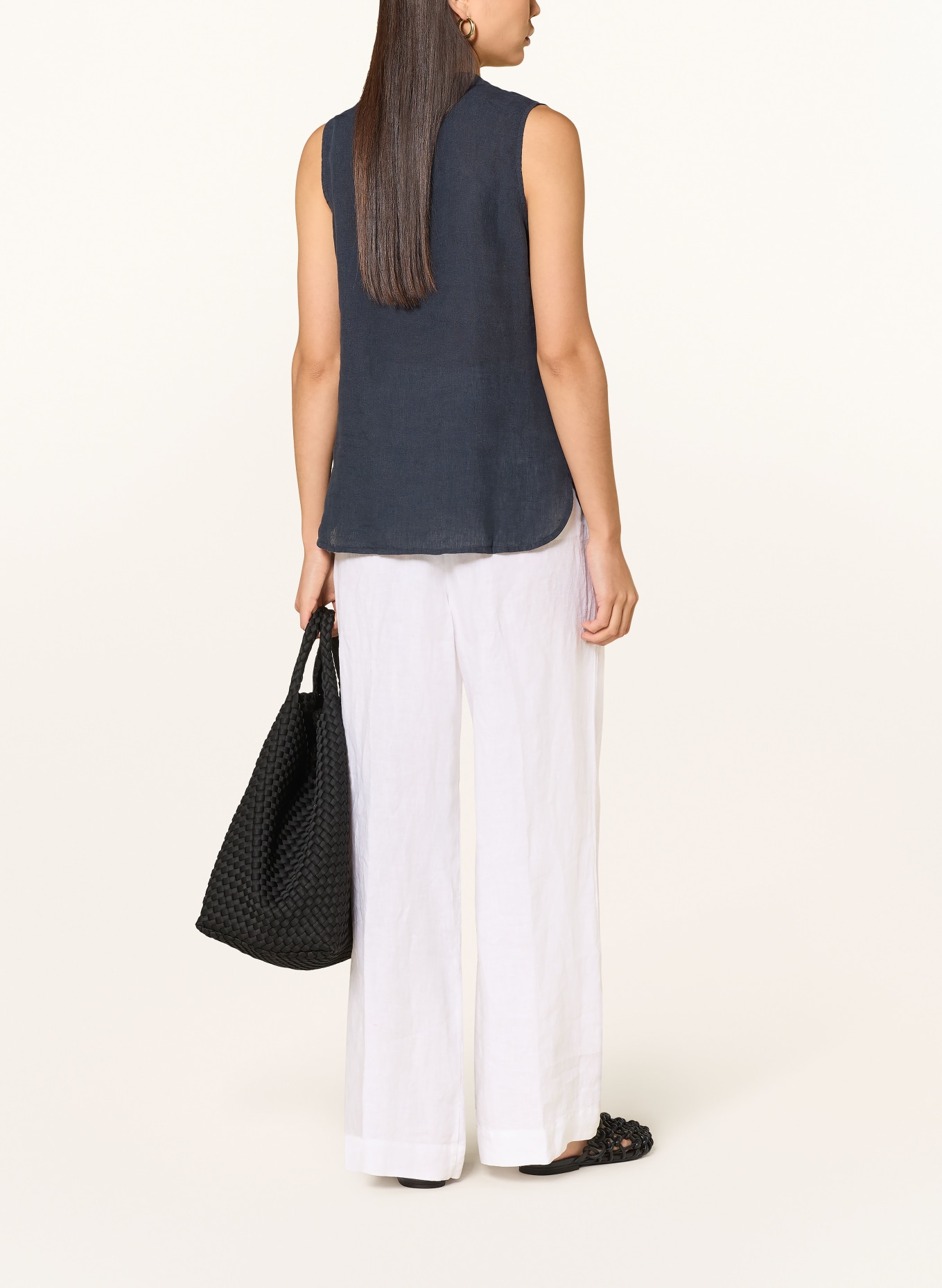 120%lino Lněná halenka: TMAVĚ MODRÁ