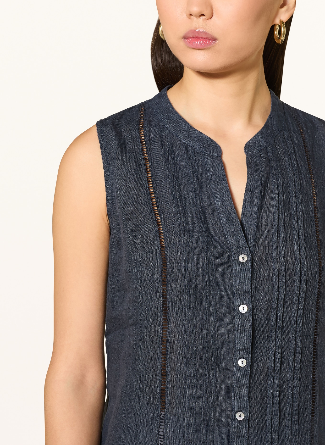 120%lino Lněná halenka: TMAVĚ MODRÁ