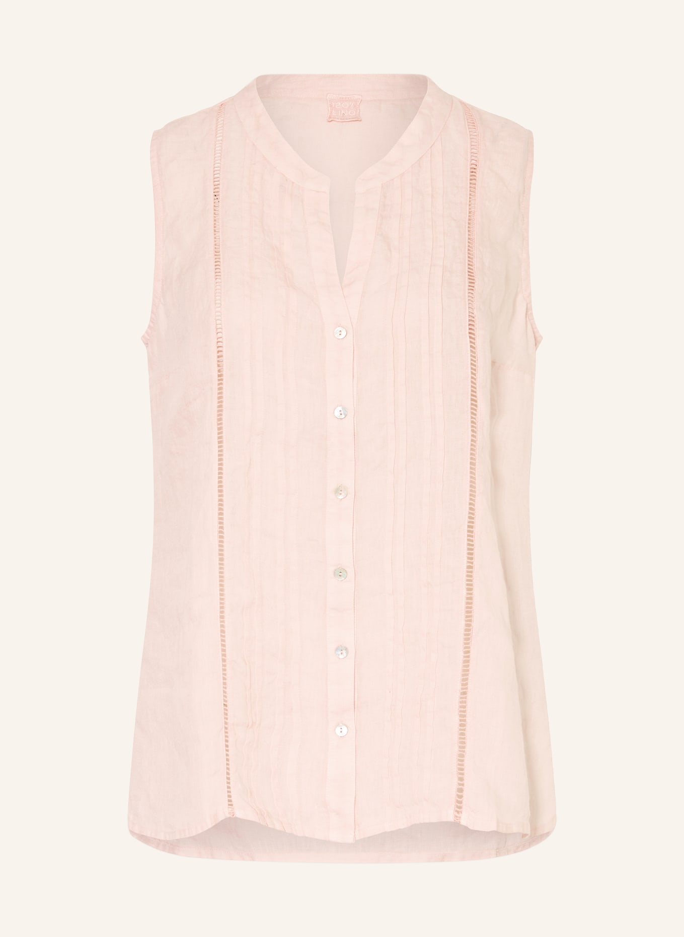 120%lino Lněná halenka: RŮŽOVÁ