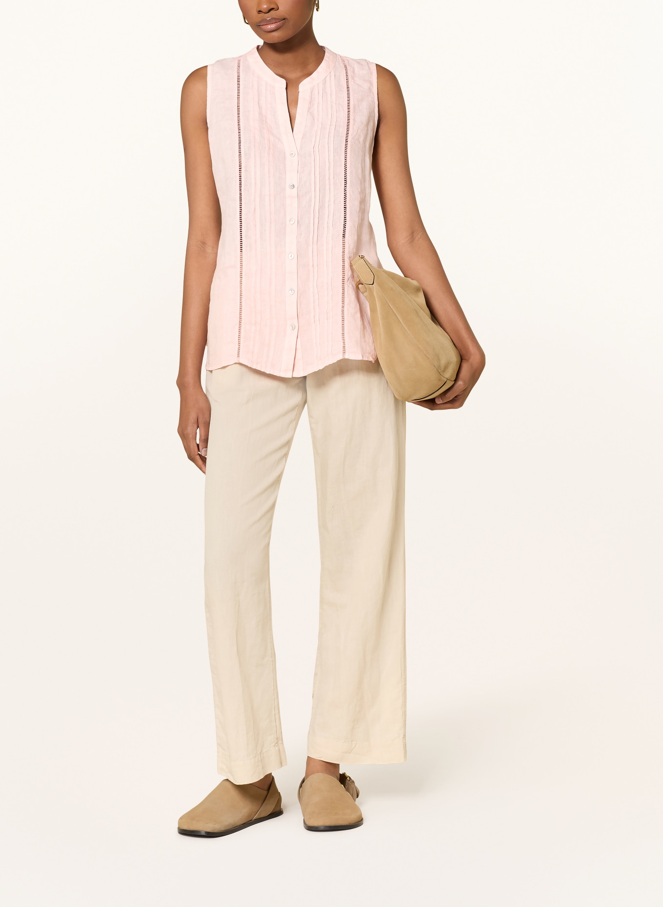 120%lino Lněná halenka: RŮŽOVÁ