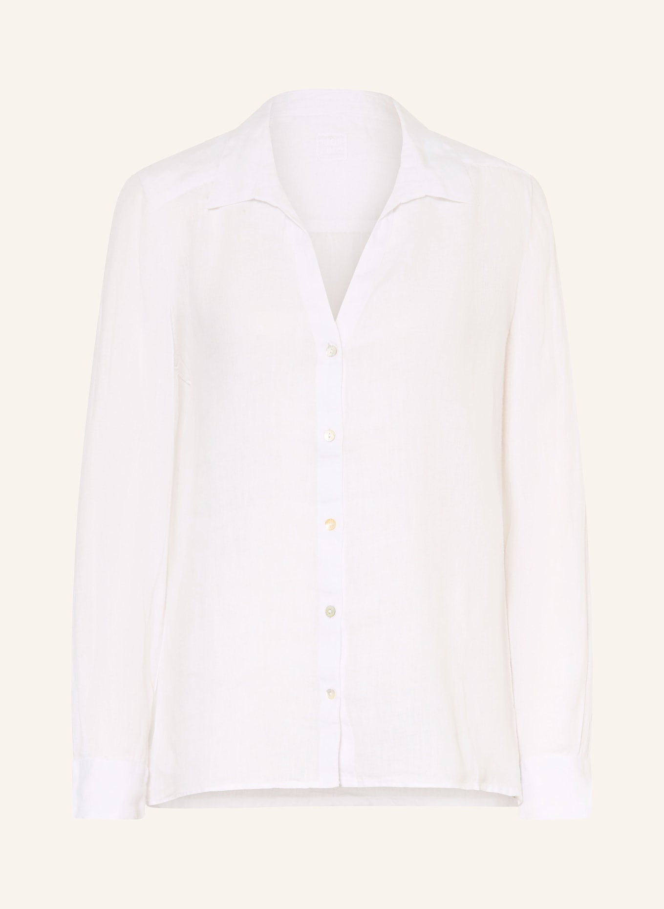 120%lino Linen shirt blouse: WHITE