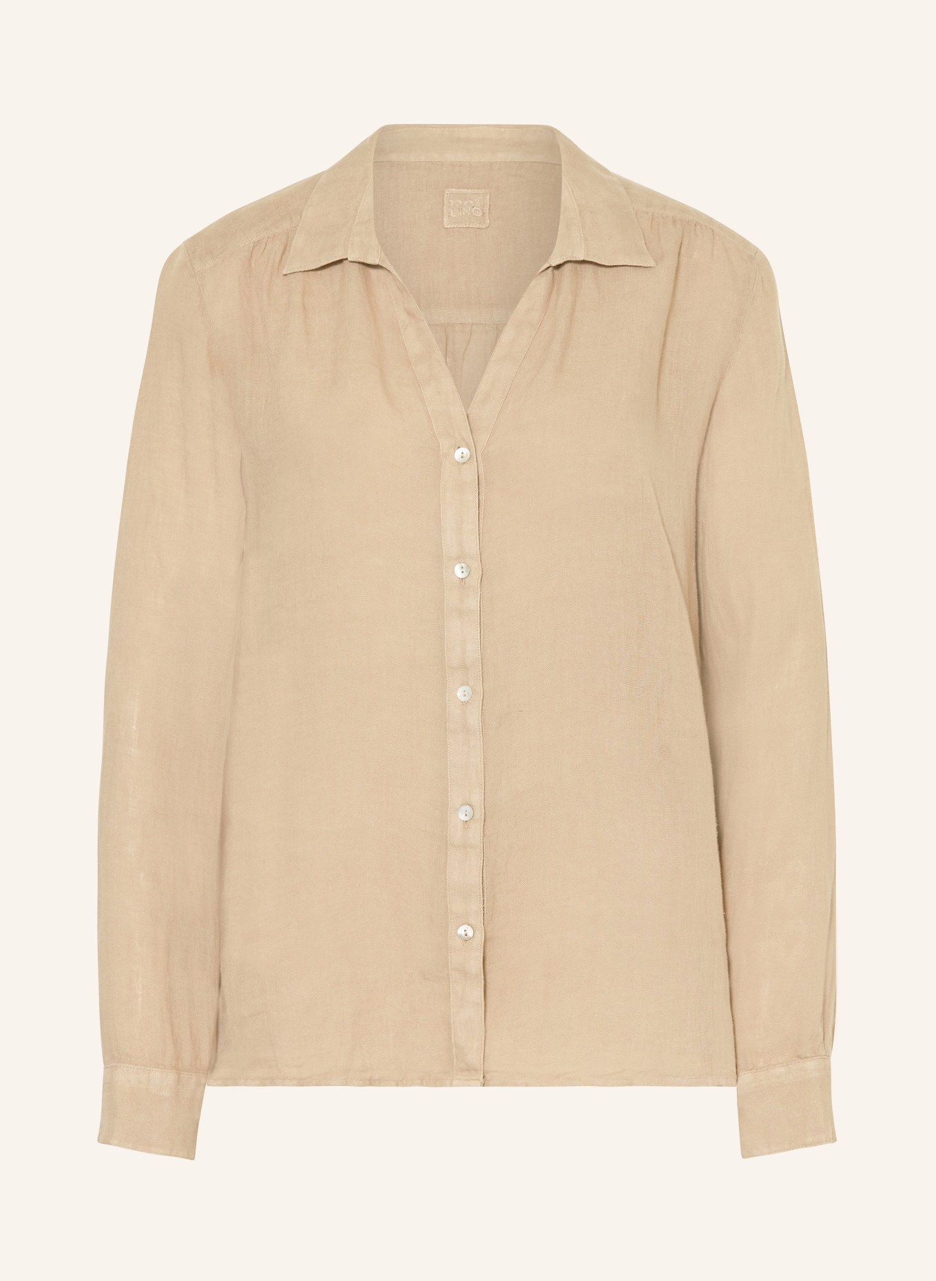 120%lino Linen shirt blouse: BEIGE