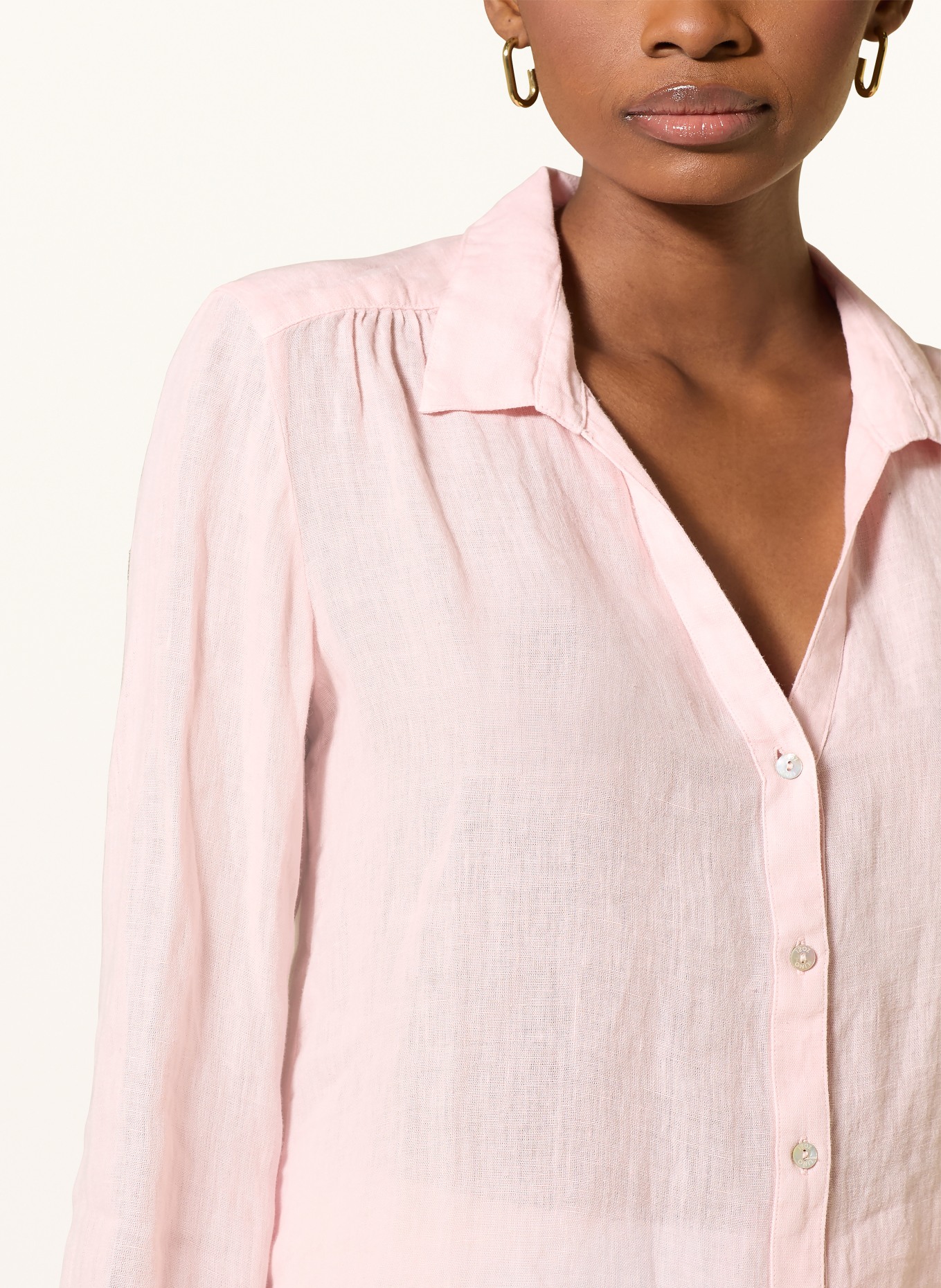 120%lino Linen shirt blouse: PINK