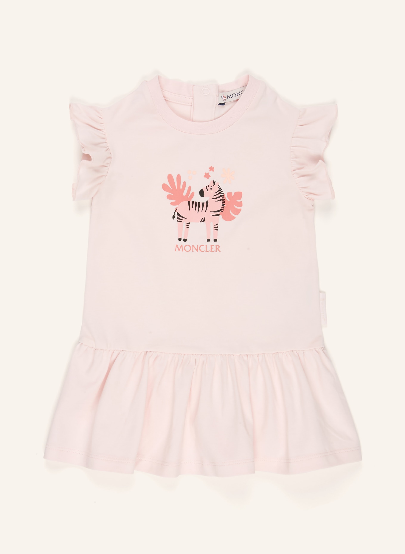 MONCLER enfant Robe en jersey à volants: ROSE CLAIR
